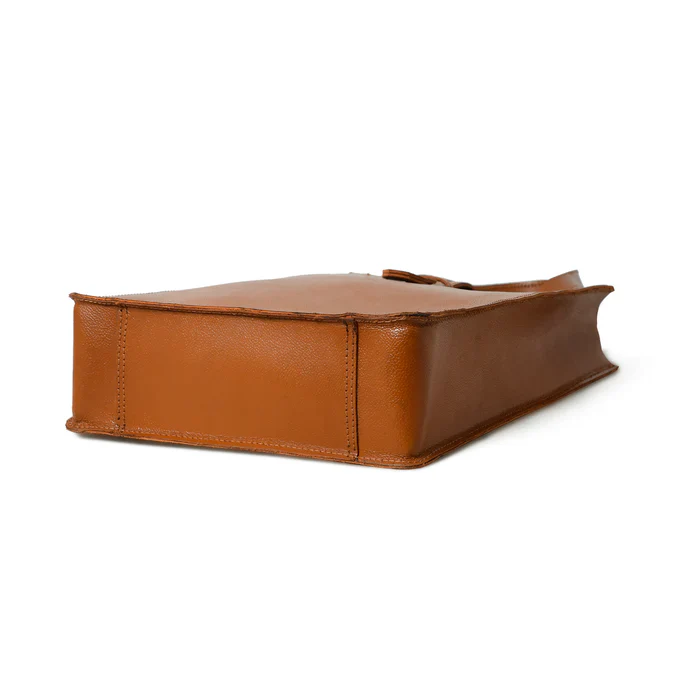 Chestnut Elegance Leather Tote - Image 4