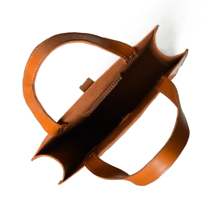 Chestnut Elegance Leather Tote - Image 6