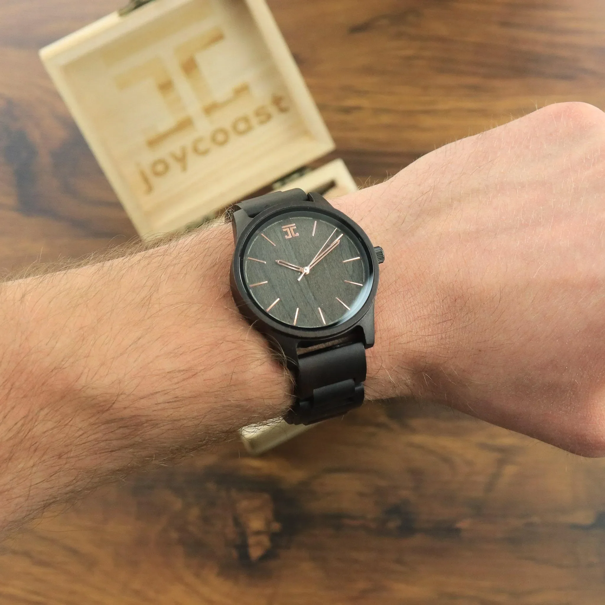 Chocolate Rose | Dark Sandalwood & Rose Gold Men's Watch - Image 3