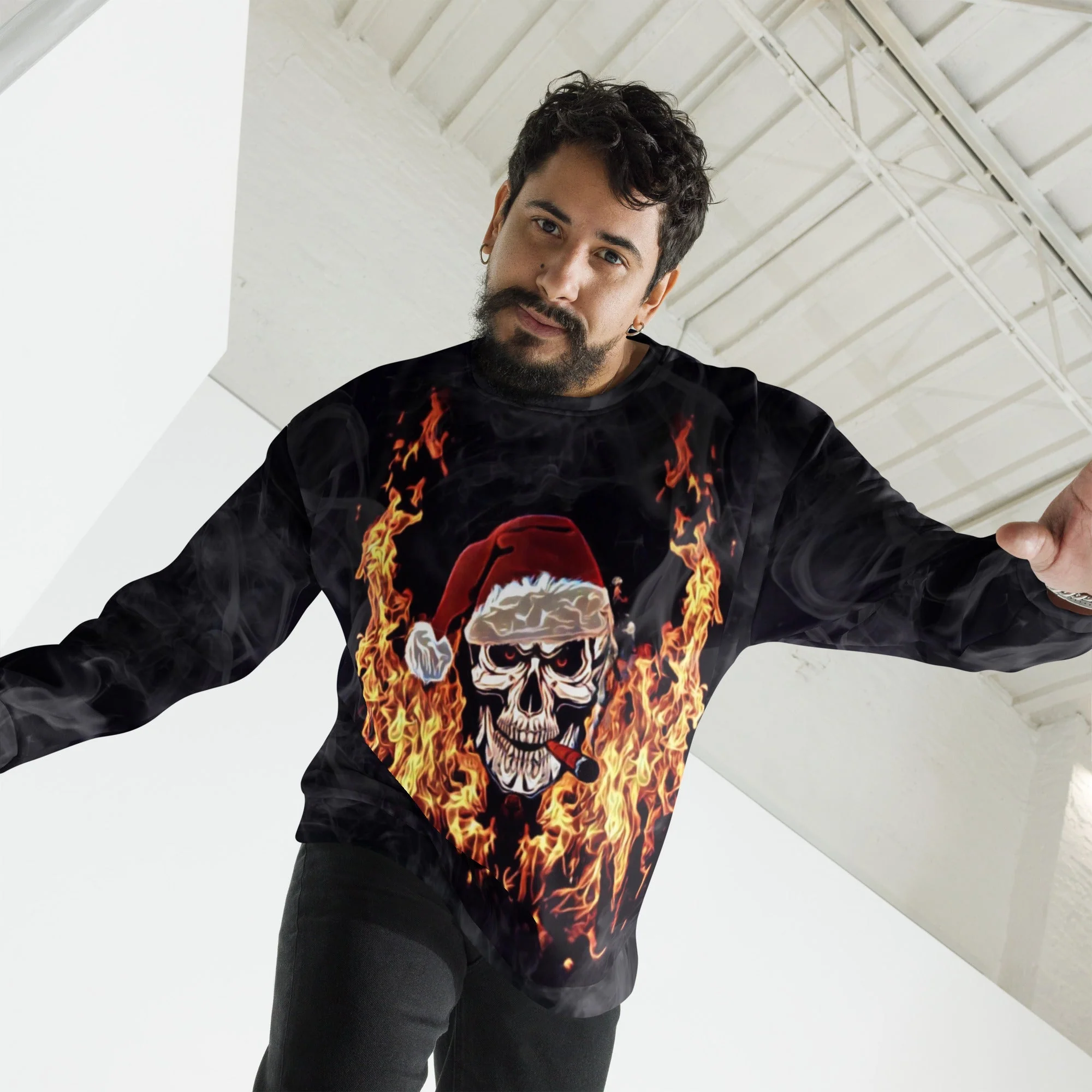 Christmas Skull All Over Print Sweatshirt - Image 4