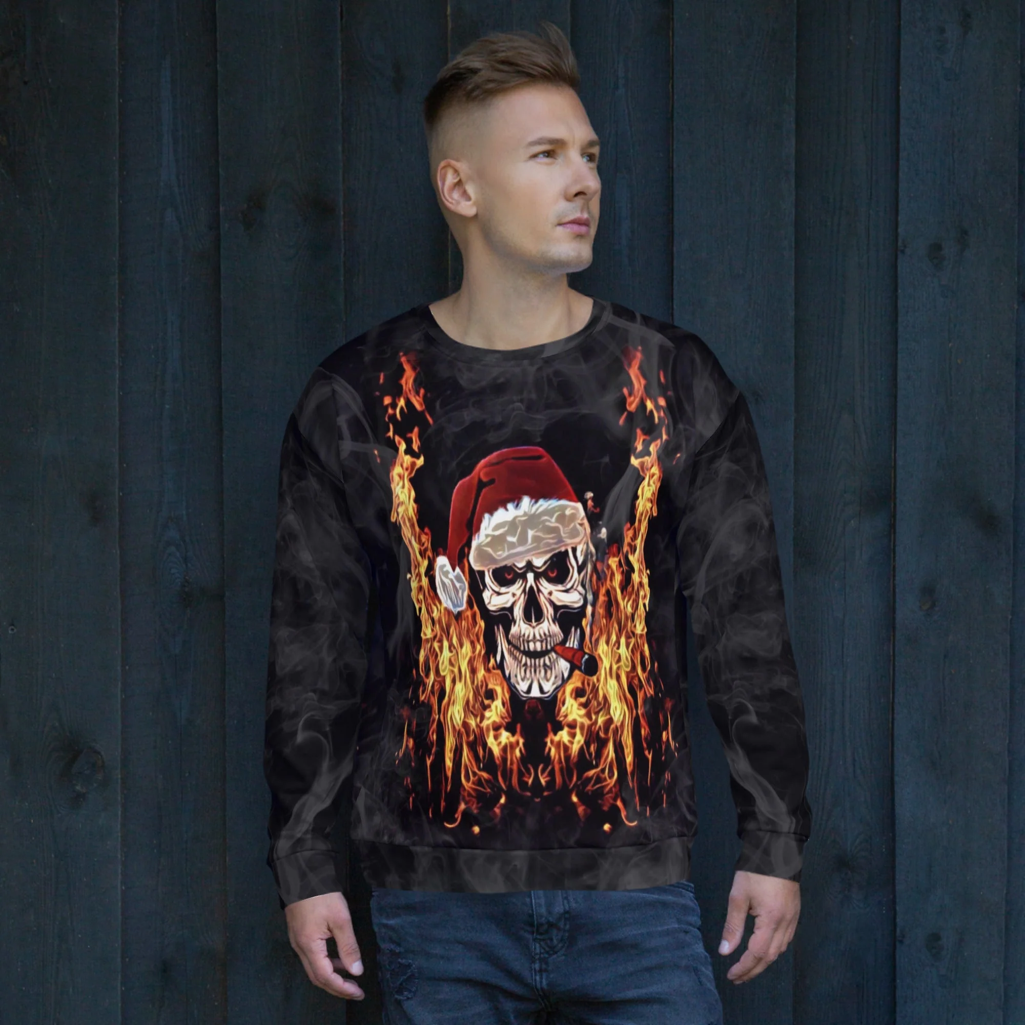 Christmas Skull All Over Print Sweatshirt - Image 9