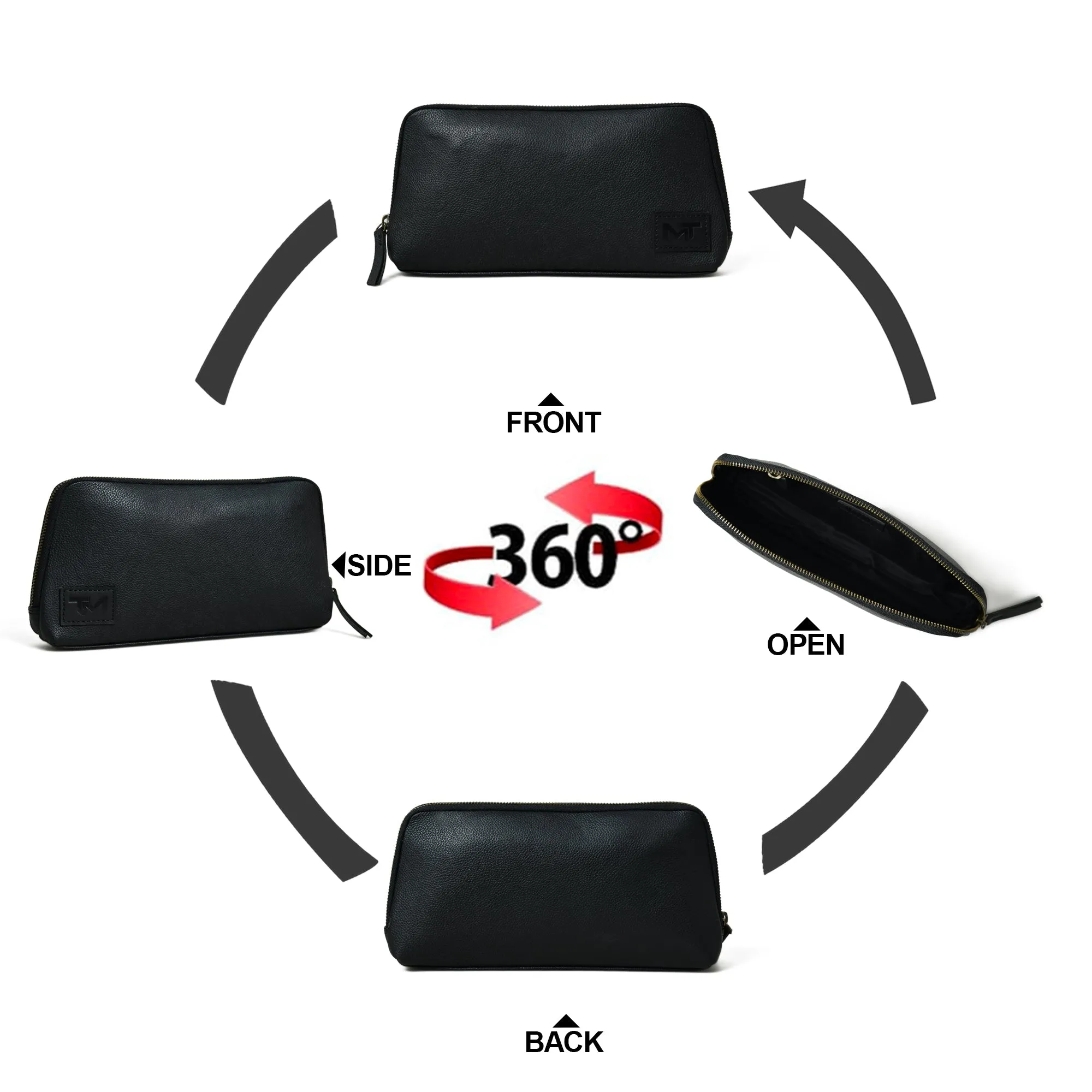 Classic Black Leather Clutch - Image 8