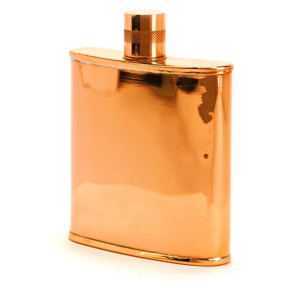 Classic Kidney 22-Gauge Solid Copper 9oz Flask - Image 2