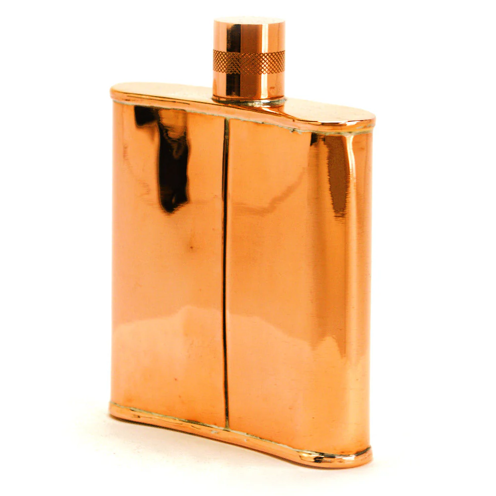 Classic Kidney 22-Gauge Solid Copper 9oz Flask - Image 48