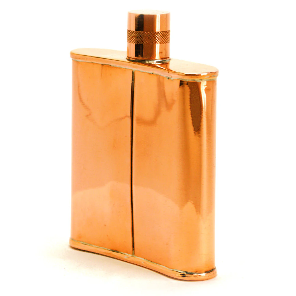 Classic Kidney 22-Gauge Solid Copper 9oz Flask - Image 49