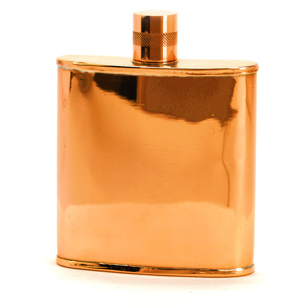 Classic Kidney 22-Gauge Solid Copper 9oz Flask - Image 6