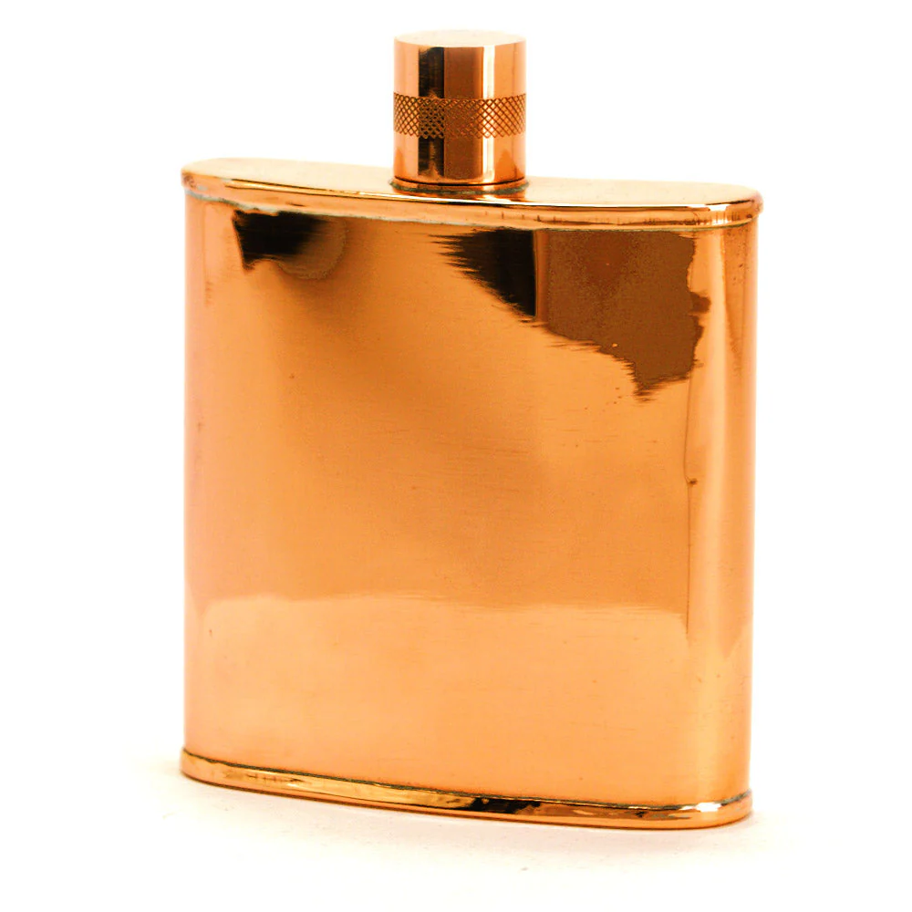 Classic Kidney 22-Gauge Solid Copper 9oz Flask - Image 8