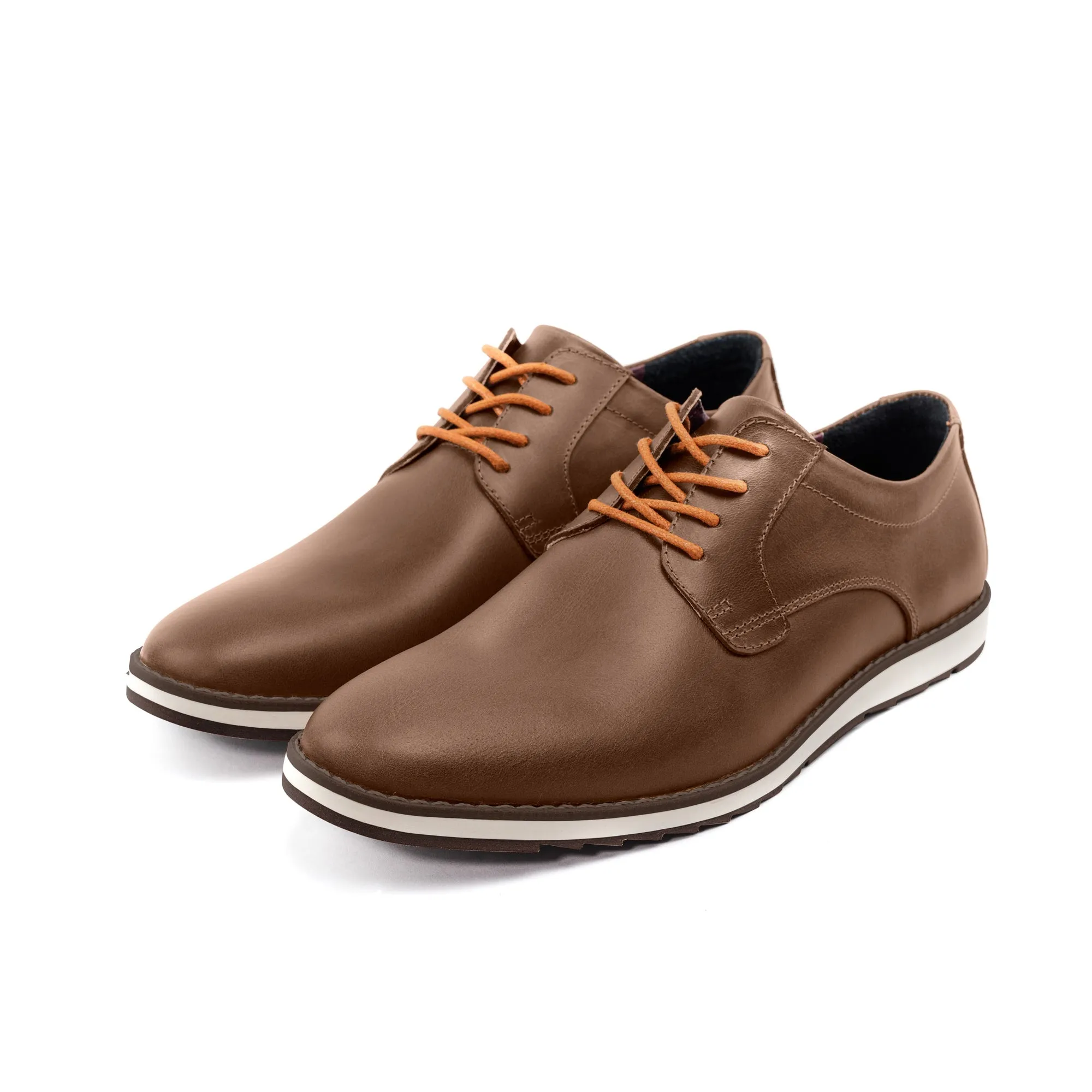 Classic Mustang Brown Full Grain Leather Derby Dress Sneakers - Image 11