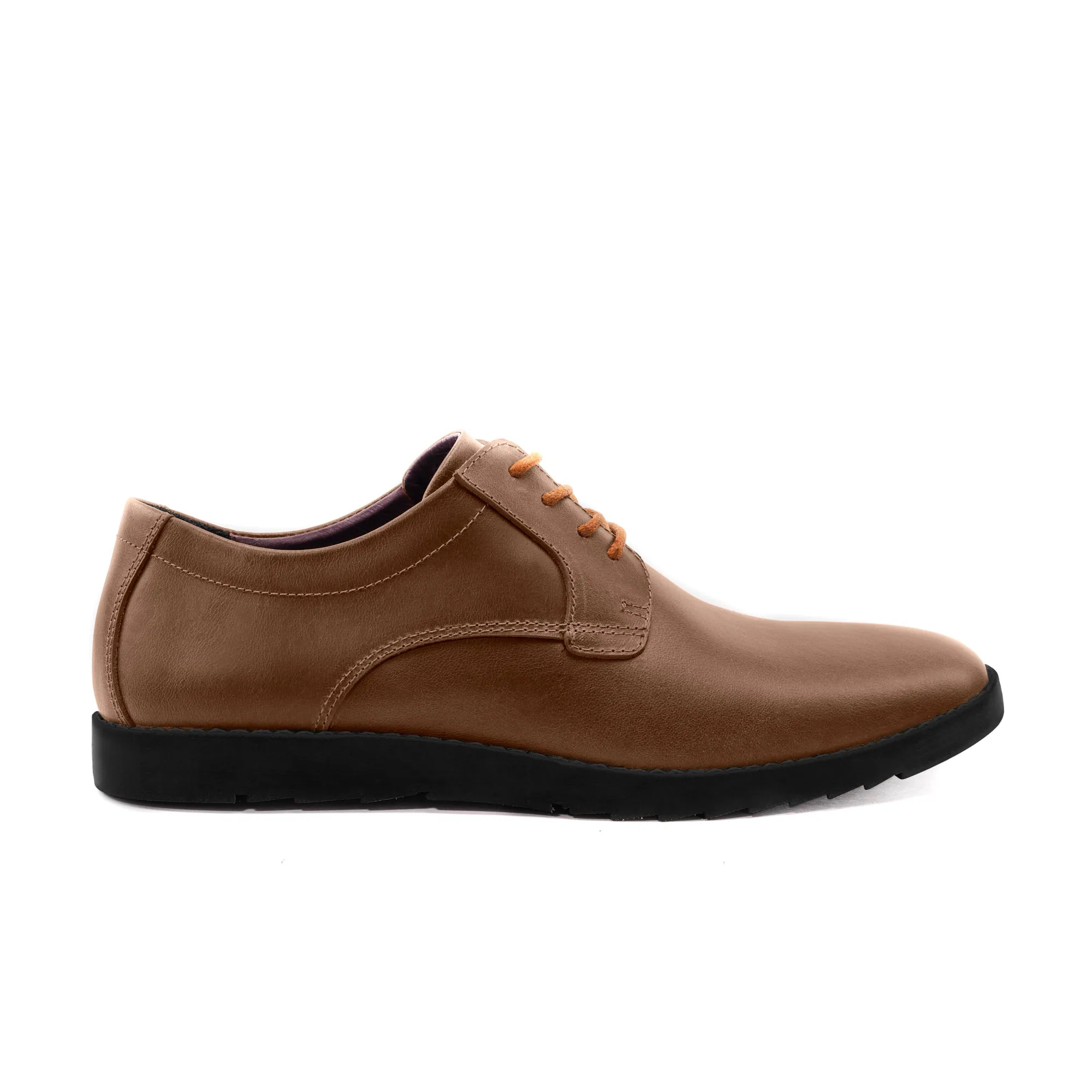 Classic Mustang Brown Full Grain Leather Derby Dress Sneakers - Image 4