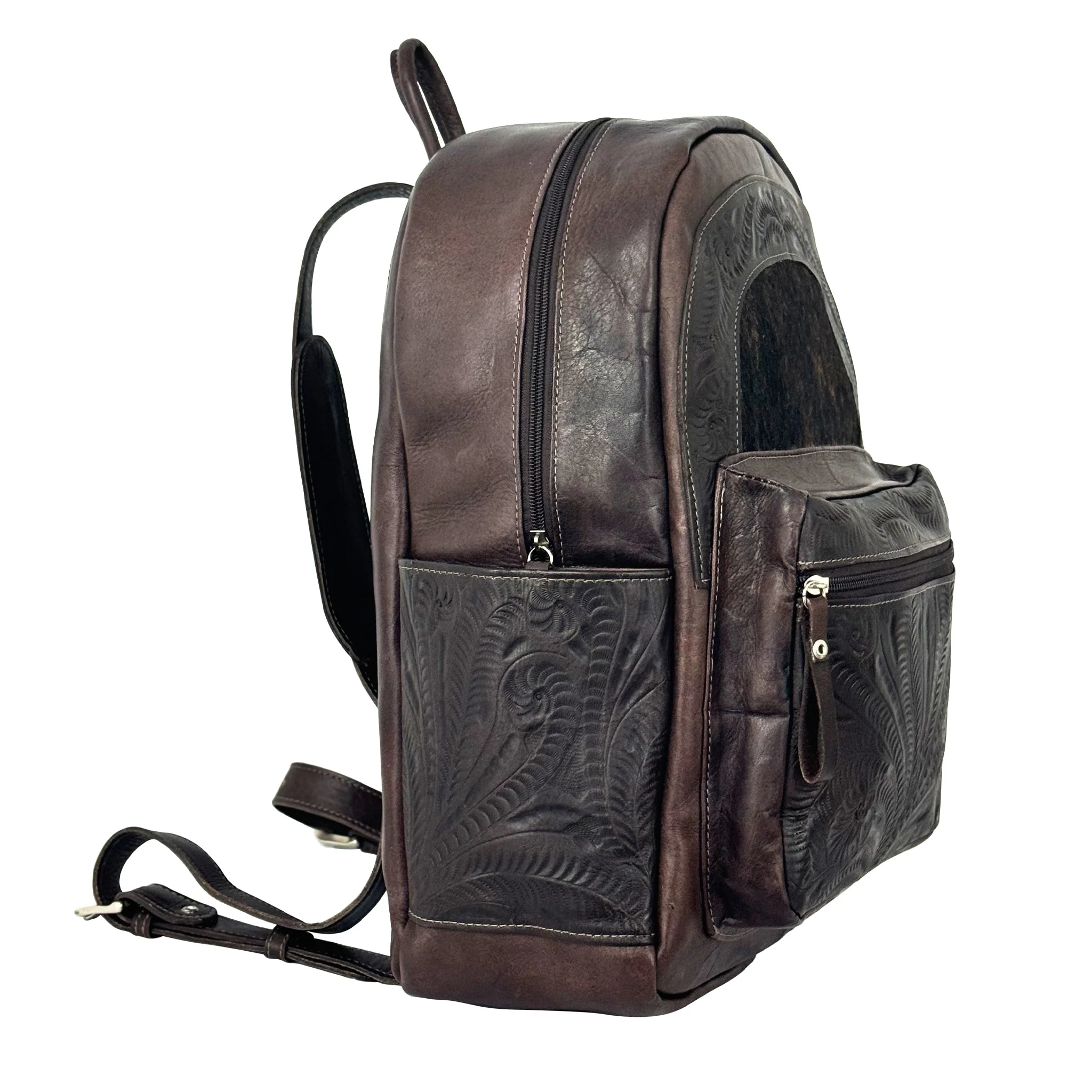 Classic Travel Backpack with Hair-On Hide and Laptop Compartment - Image 5