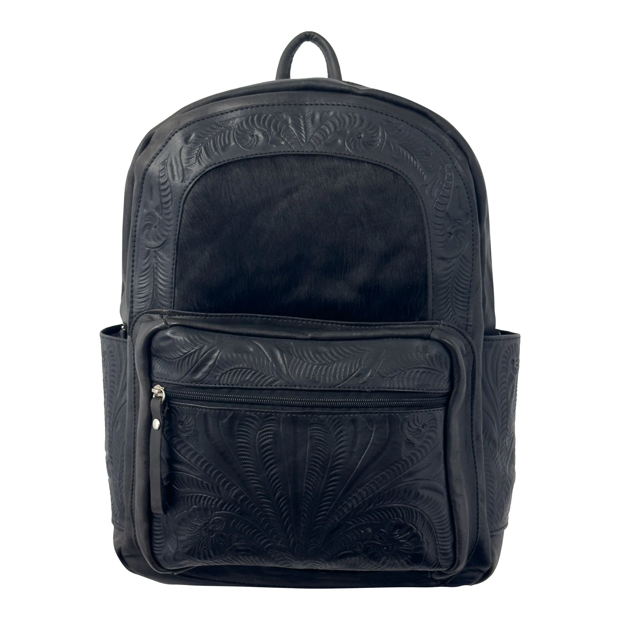 Classic Travel Backpack with Hair-On Hide and Laptop Compartment - Image 7