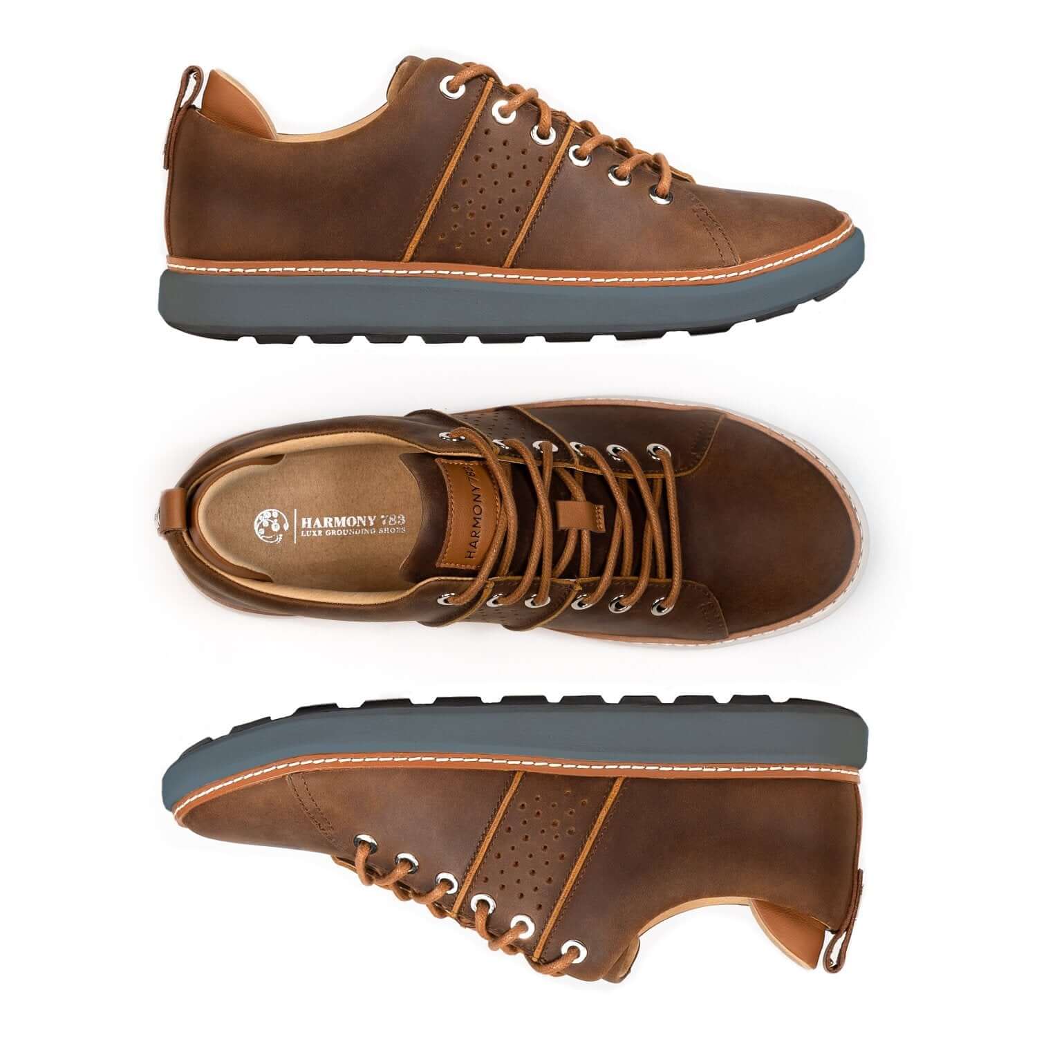 Classic Walker Grounding Shoes • Brown and Grey Leather - Image 5
