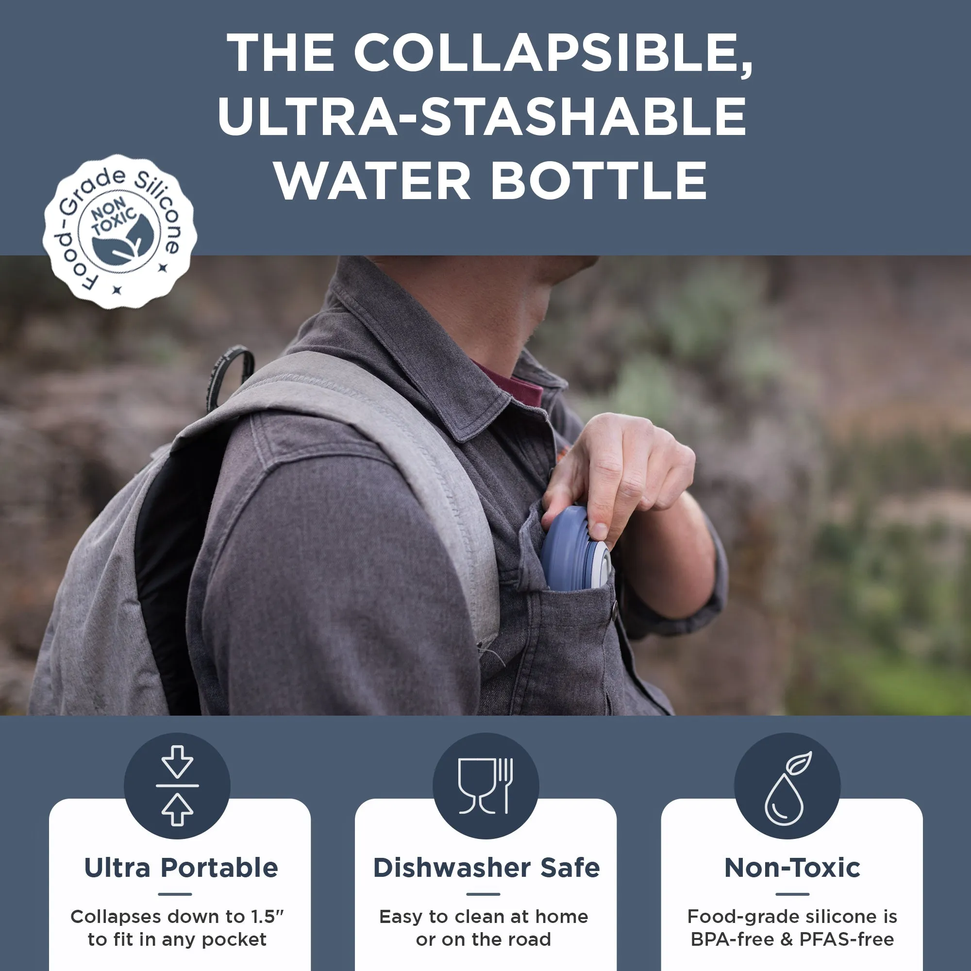 Collapsible Water Bottle | 25oz - Image 27