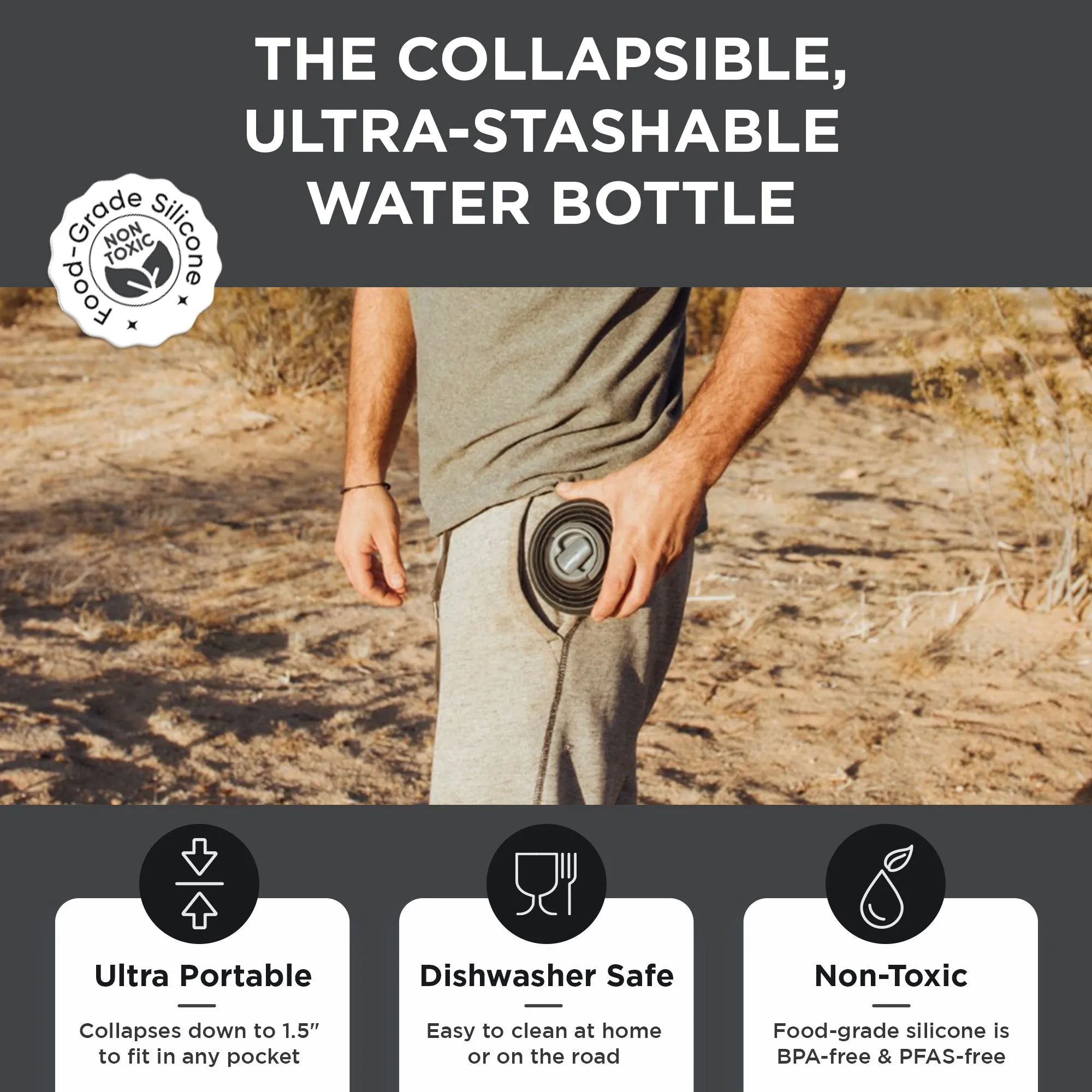 Collapsible Water Bottle | 25oz - Image 33