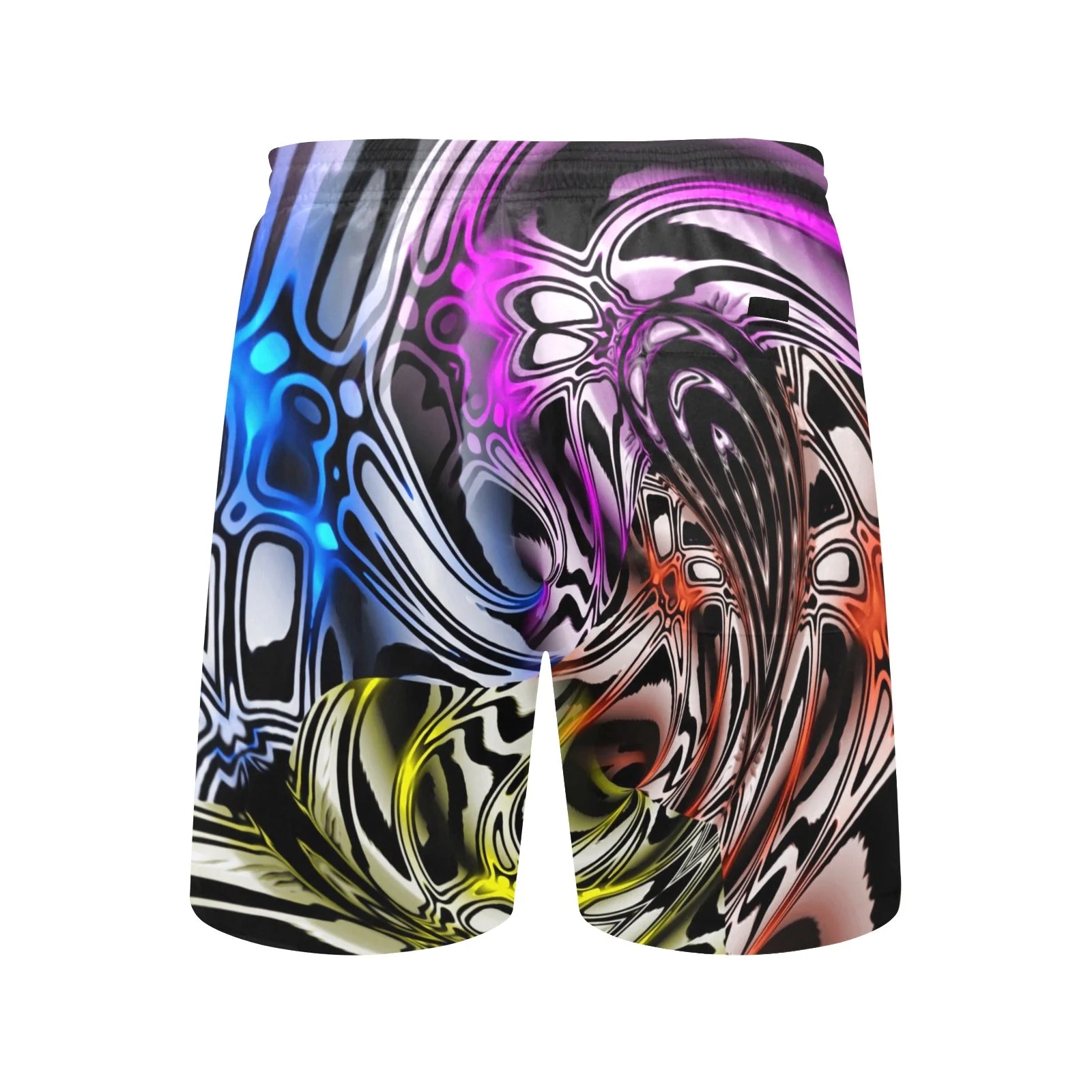 Color Melted Zebra Warp Rave Swim Shorts - Image 4