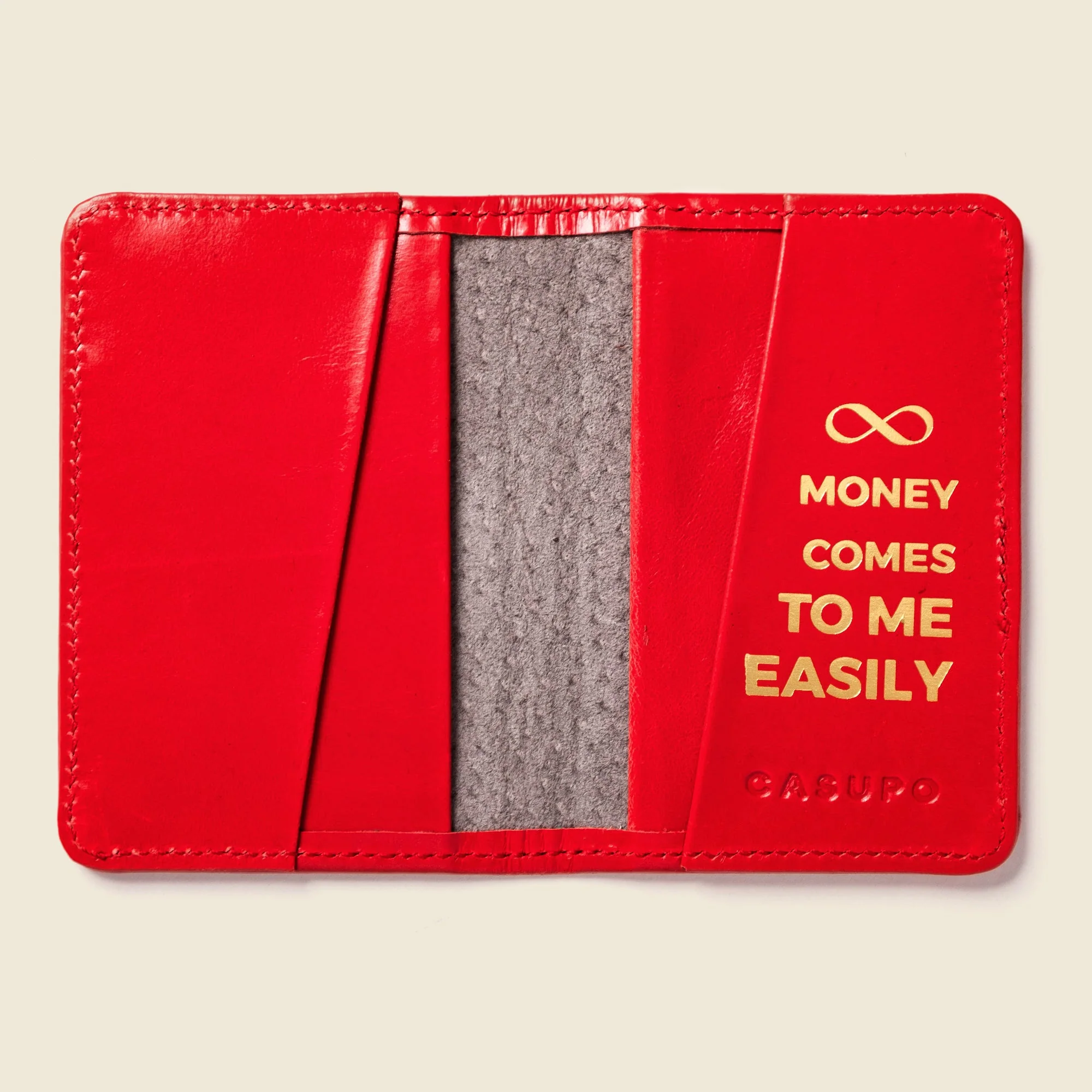 Compact Bifold with RFID Protection - Fire Red - Image 4