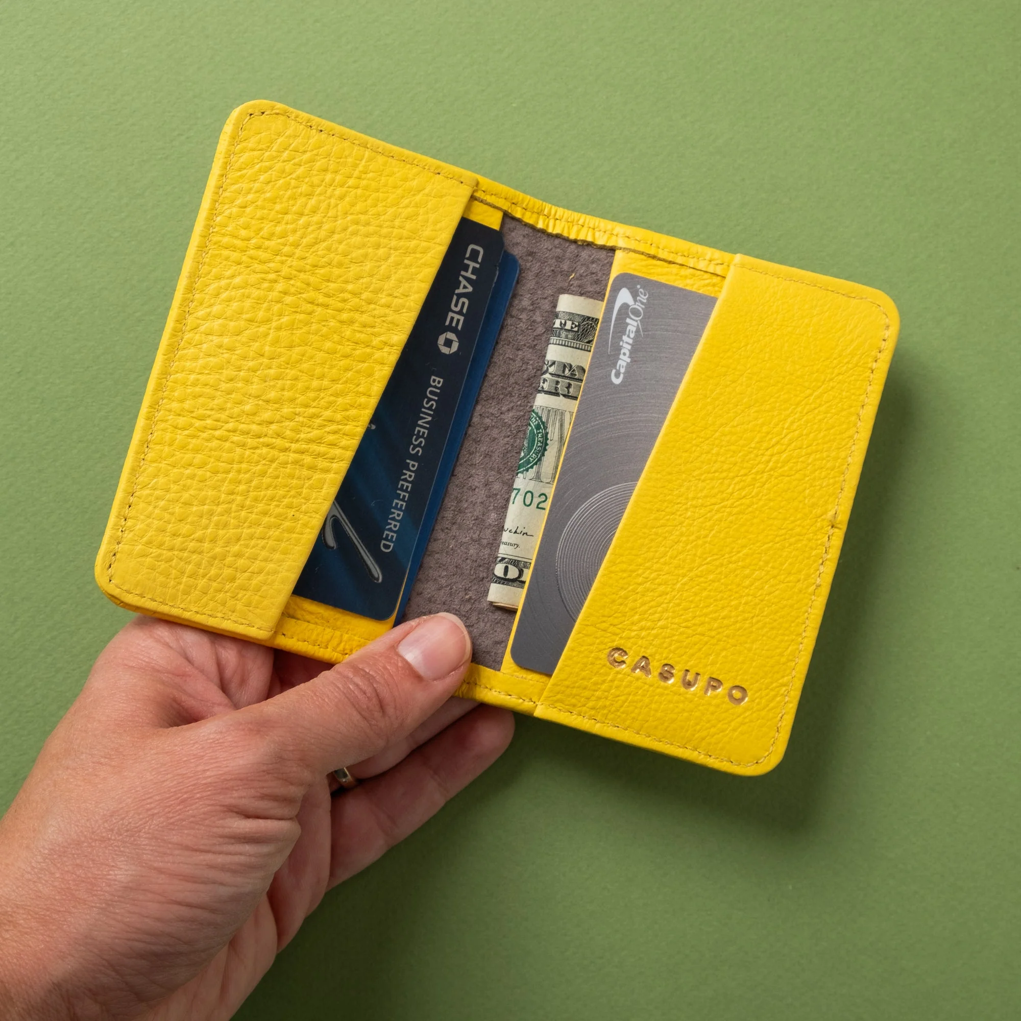 Compact Bifold with RFID Protection - Sunny Yellow - Image 2