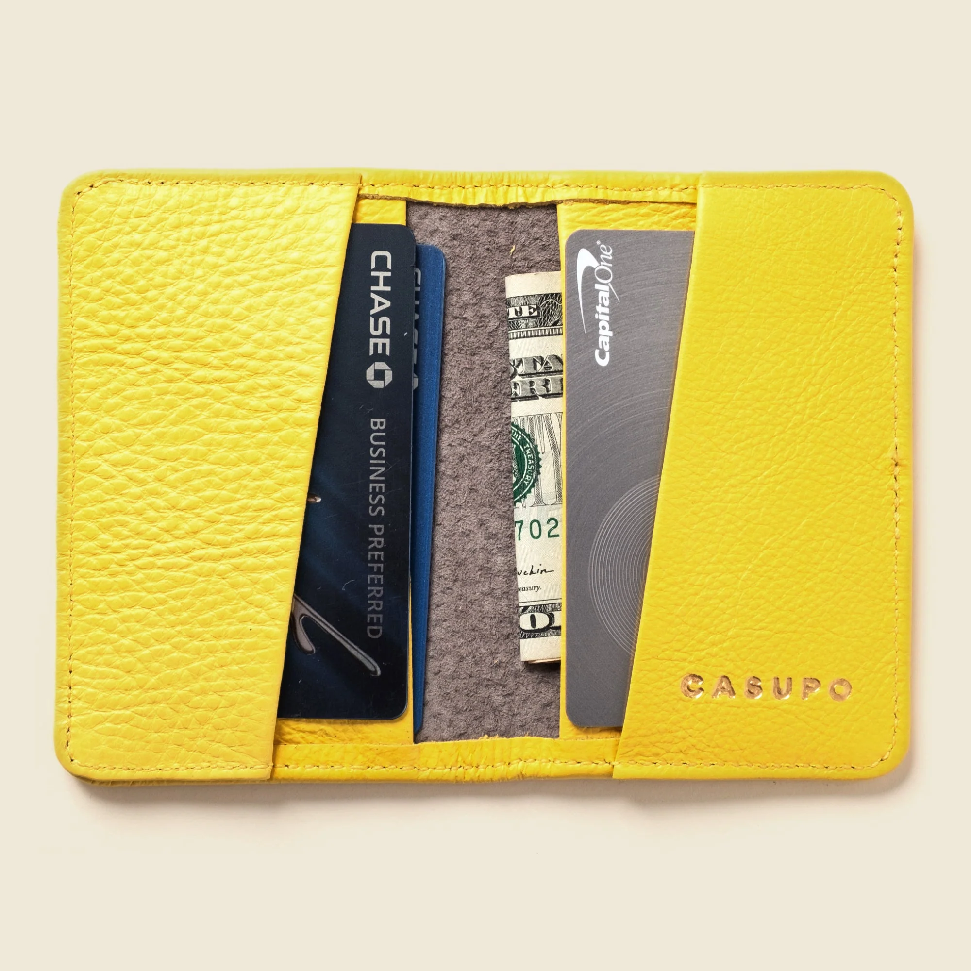Compact Bifold with RFID Protection - Sunny Yellow - Image 4