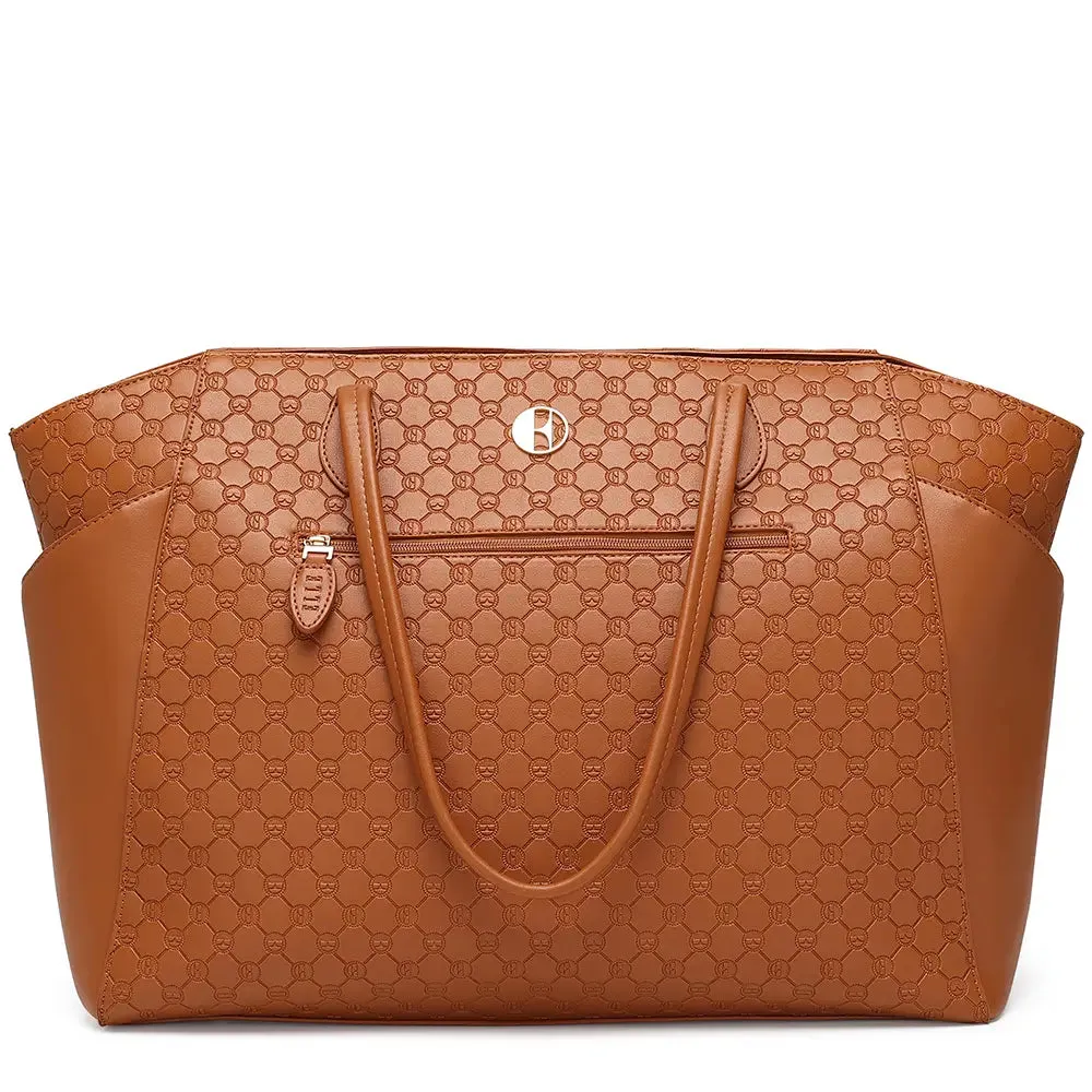 Compass 32L Vegan Leather Monogram Weekender Tote Bag - Image 10