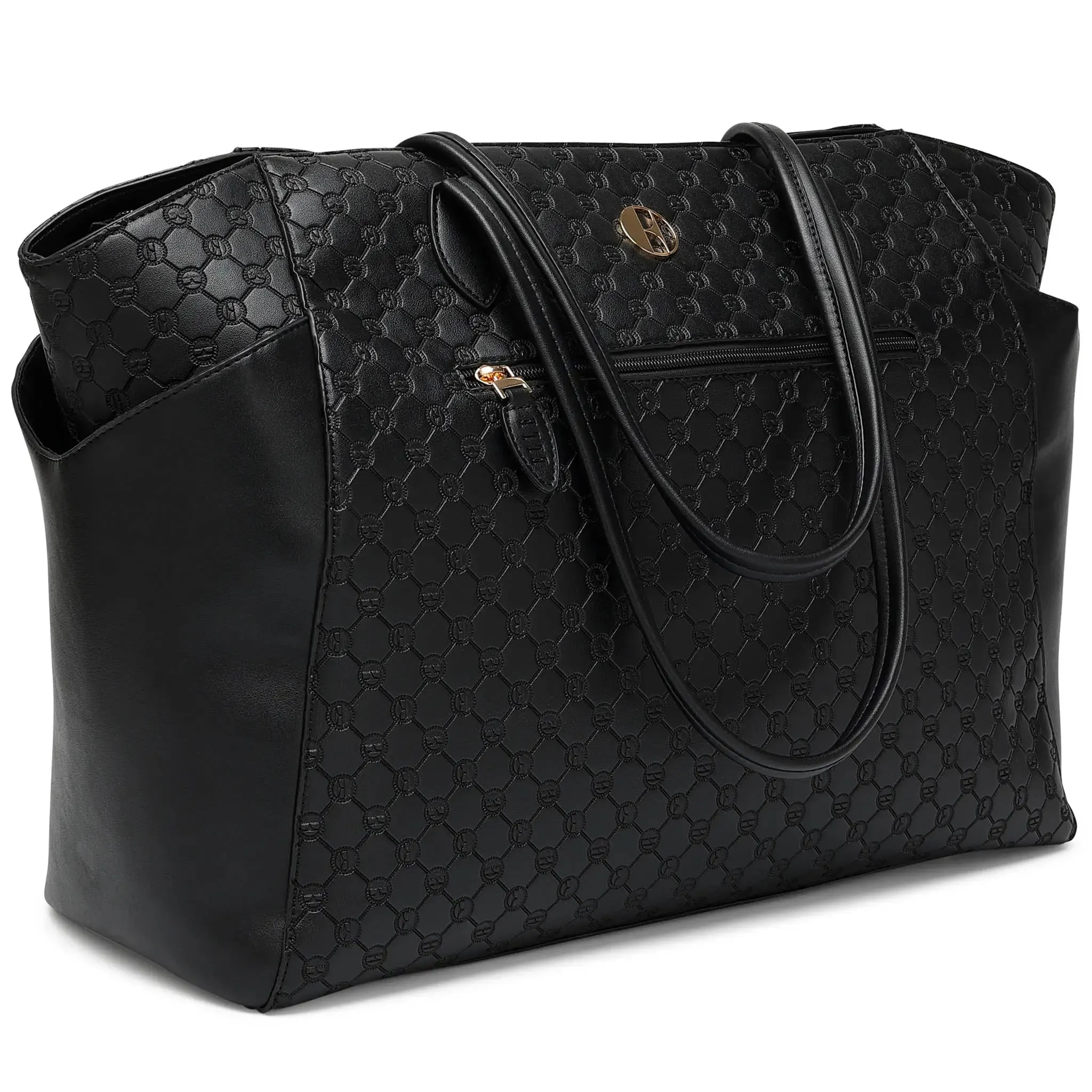Compass 32L Vegan Leather Monogram Weekender Tote Bag - Image 9
