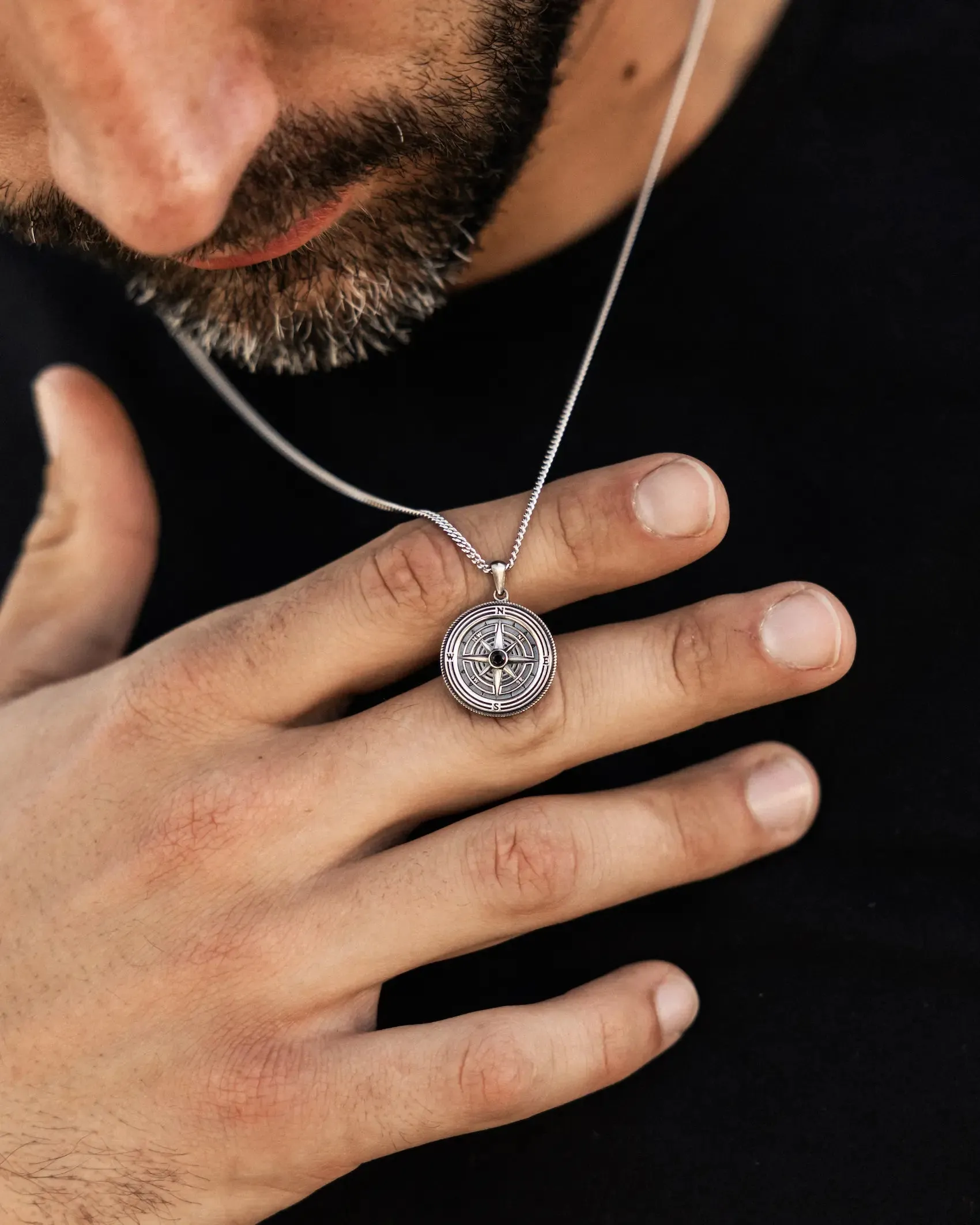 Compass Pendant - Sterling Silver - Image 2