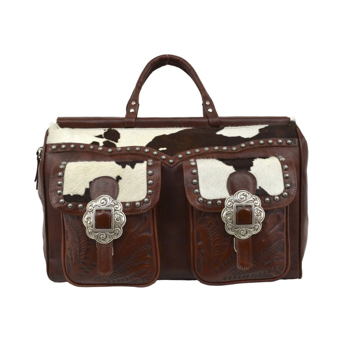 Cowtown Zip-Top Duffel Bag w/ Hair-On Hide - Image 4