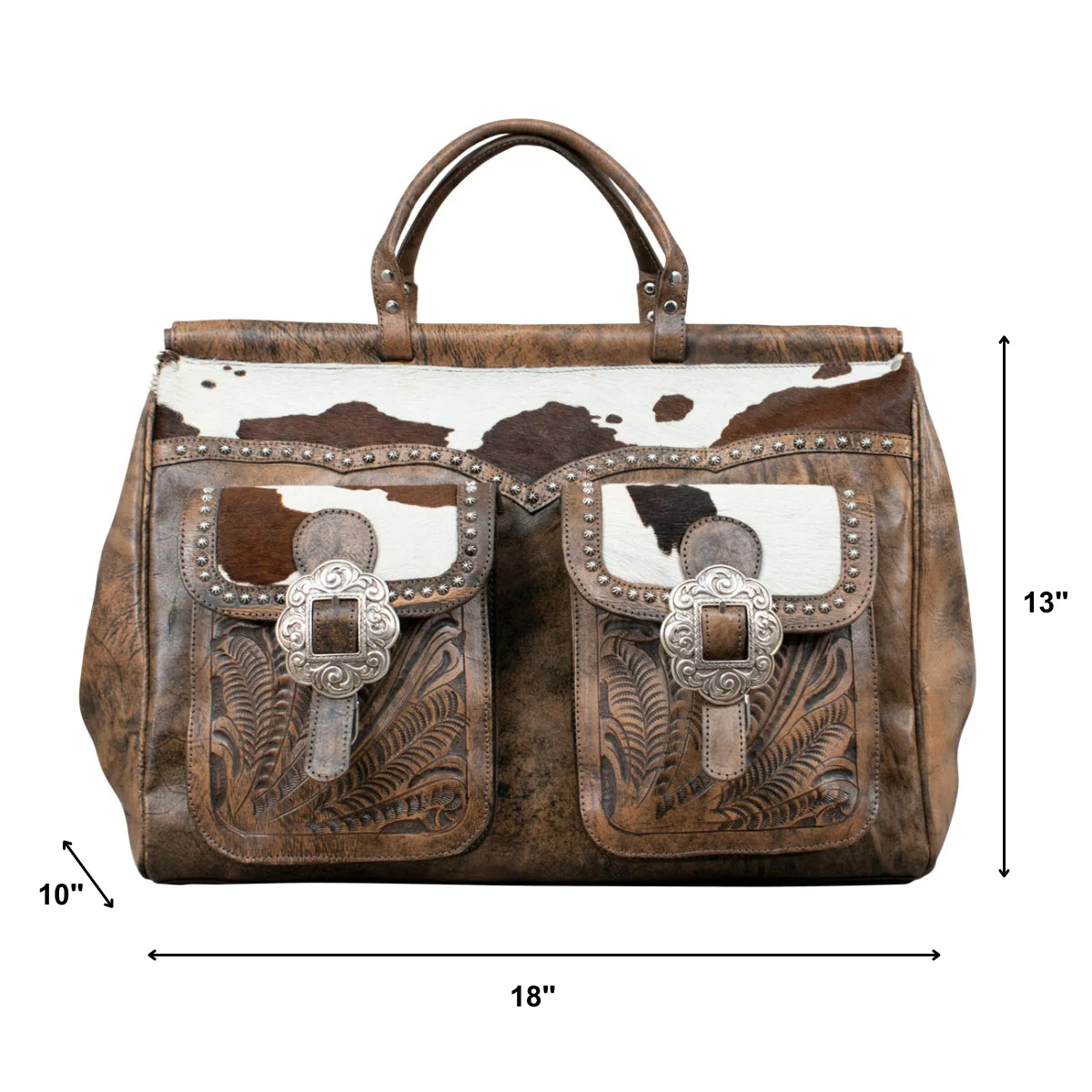 Cowtown Zip-Top Duffel Bag w/ Hair-On Hide - Image 6