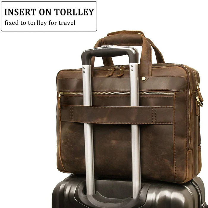 Crazy Horse Leather Briefcase - Image 4