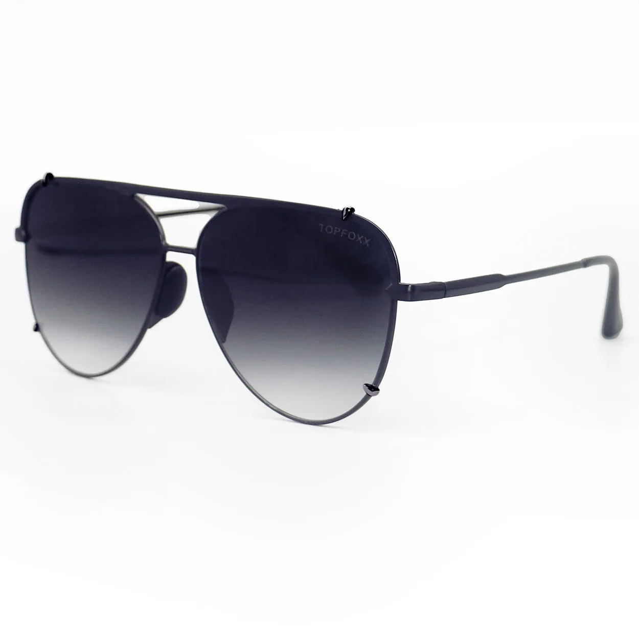 Cristina - Tangle Free - Faded Black Aviator Sunglasses - Image 3