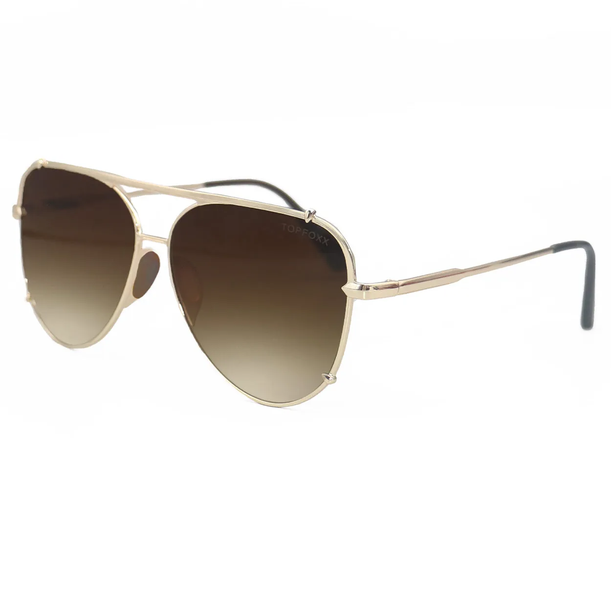 Cristina - Tangle Free - Faded Brown Aviator Sunglasses - Image 3