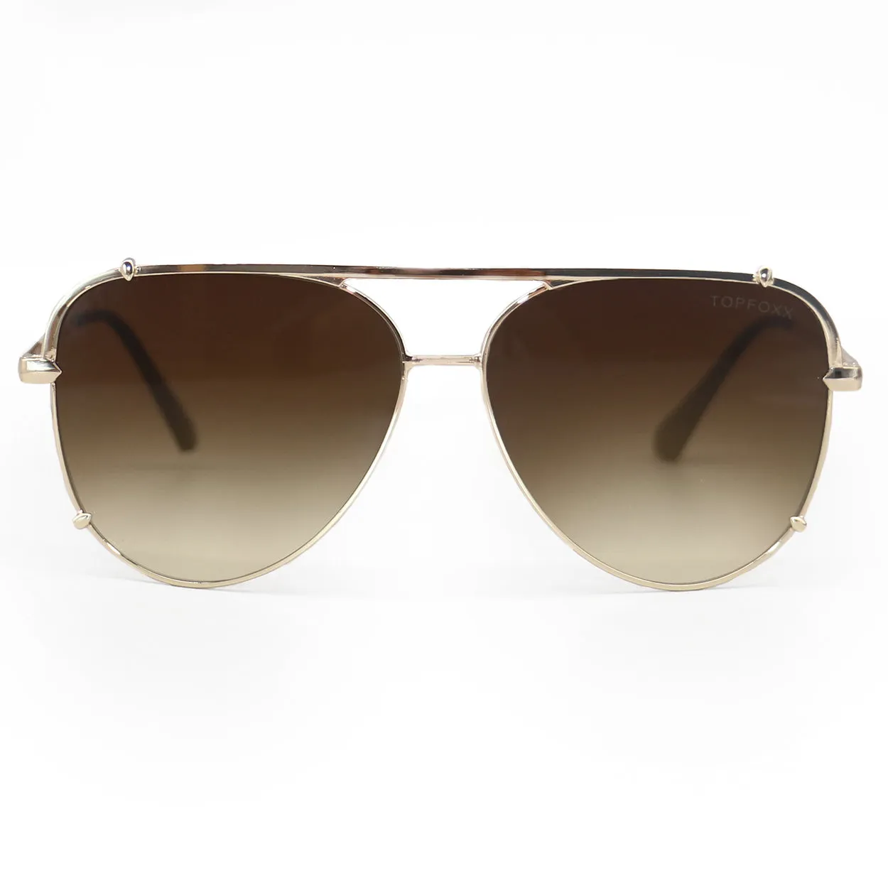Cristina - Tangle Free - Faded Brown Aviator Sunglasses - Image 6