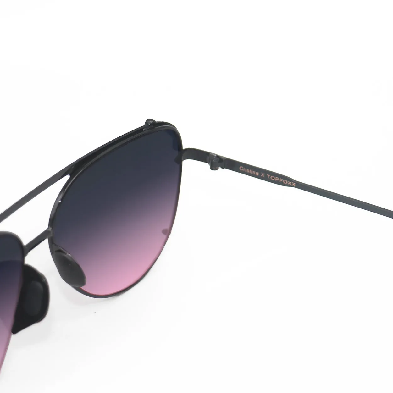 Cristina - Tangle Free - Faded Purple & Pink Aviator Sunglasses - Image 7