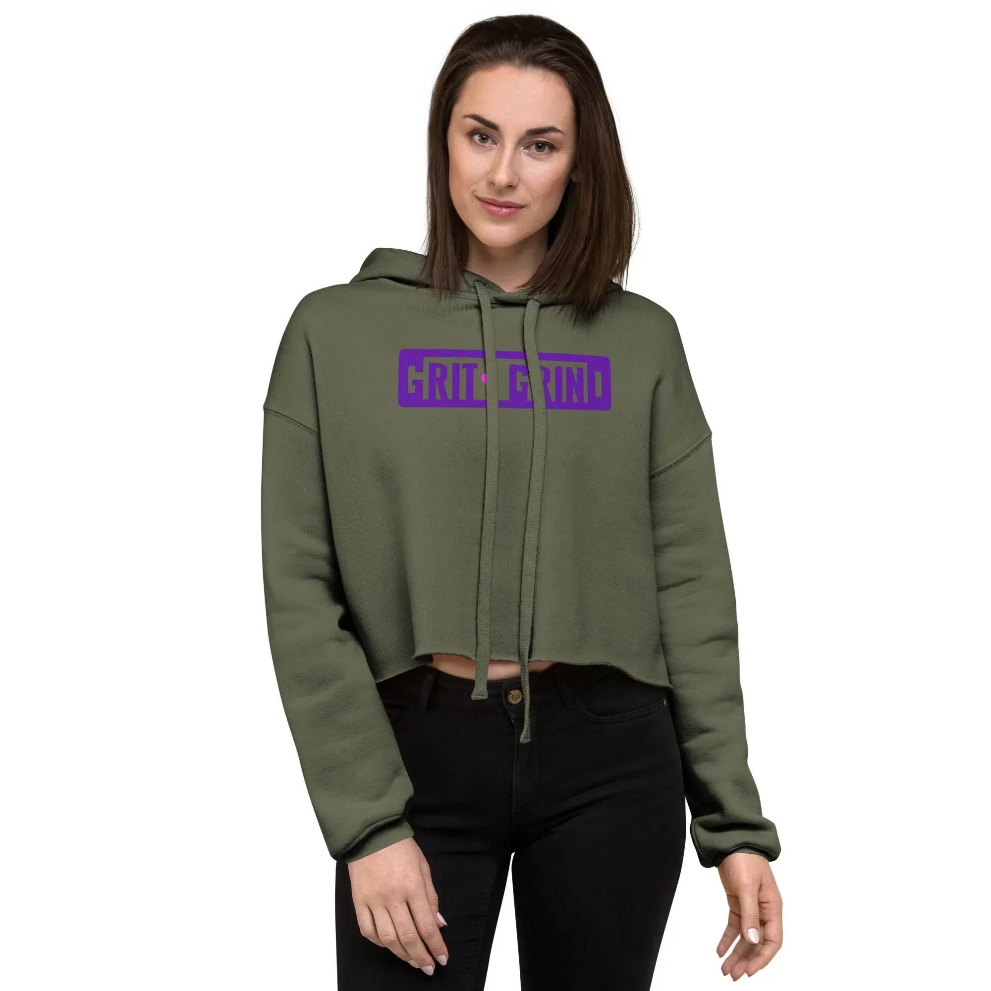 Crop Hoodie – Trendy Raw Hem Pullover with Drawstrings - Image 2