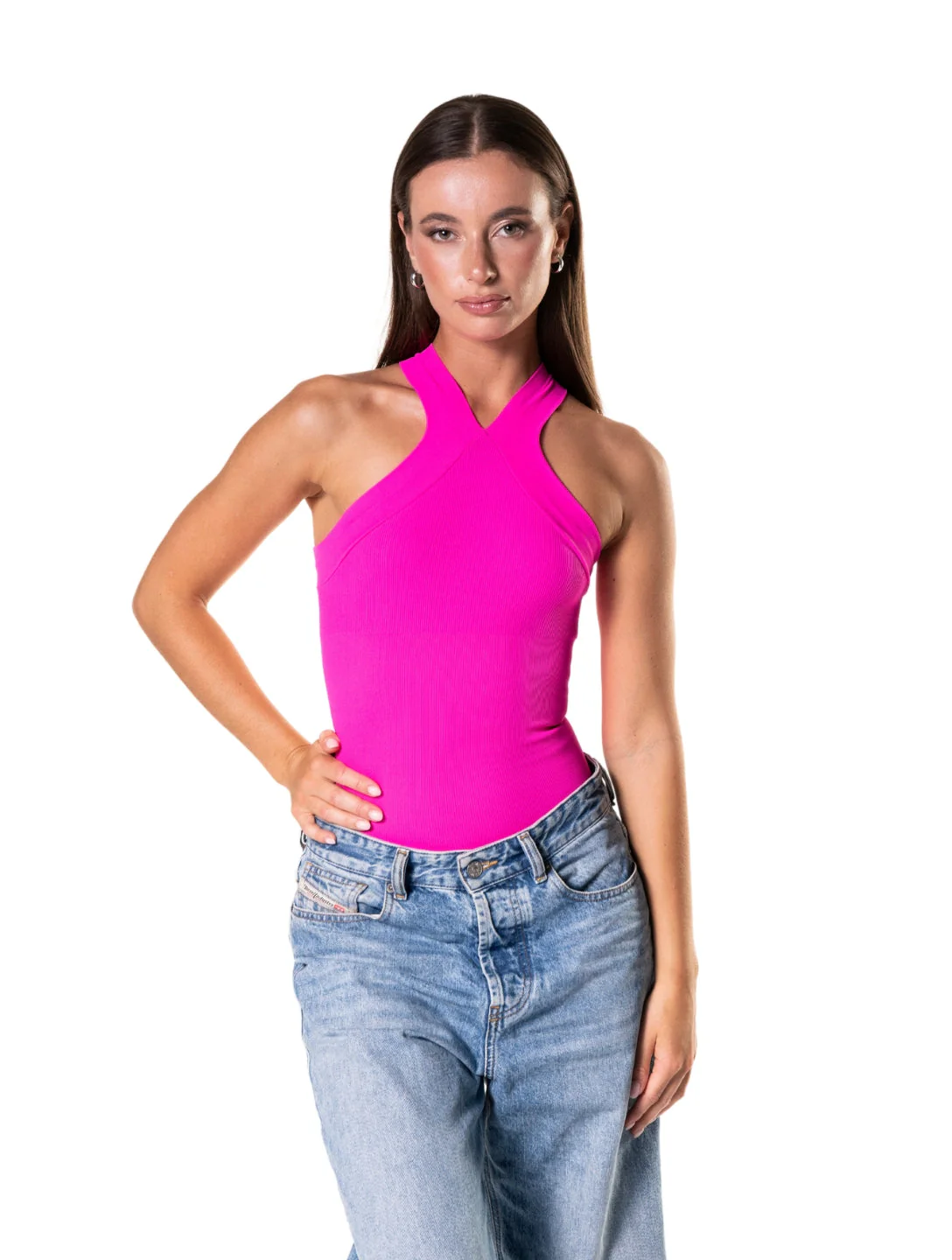 Crossover Halter Shapewear Bodysuit - Image 11