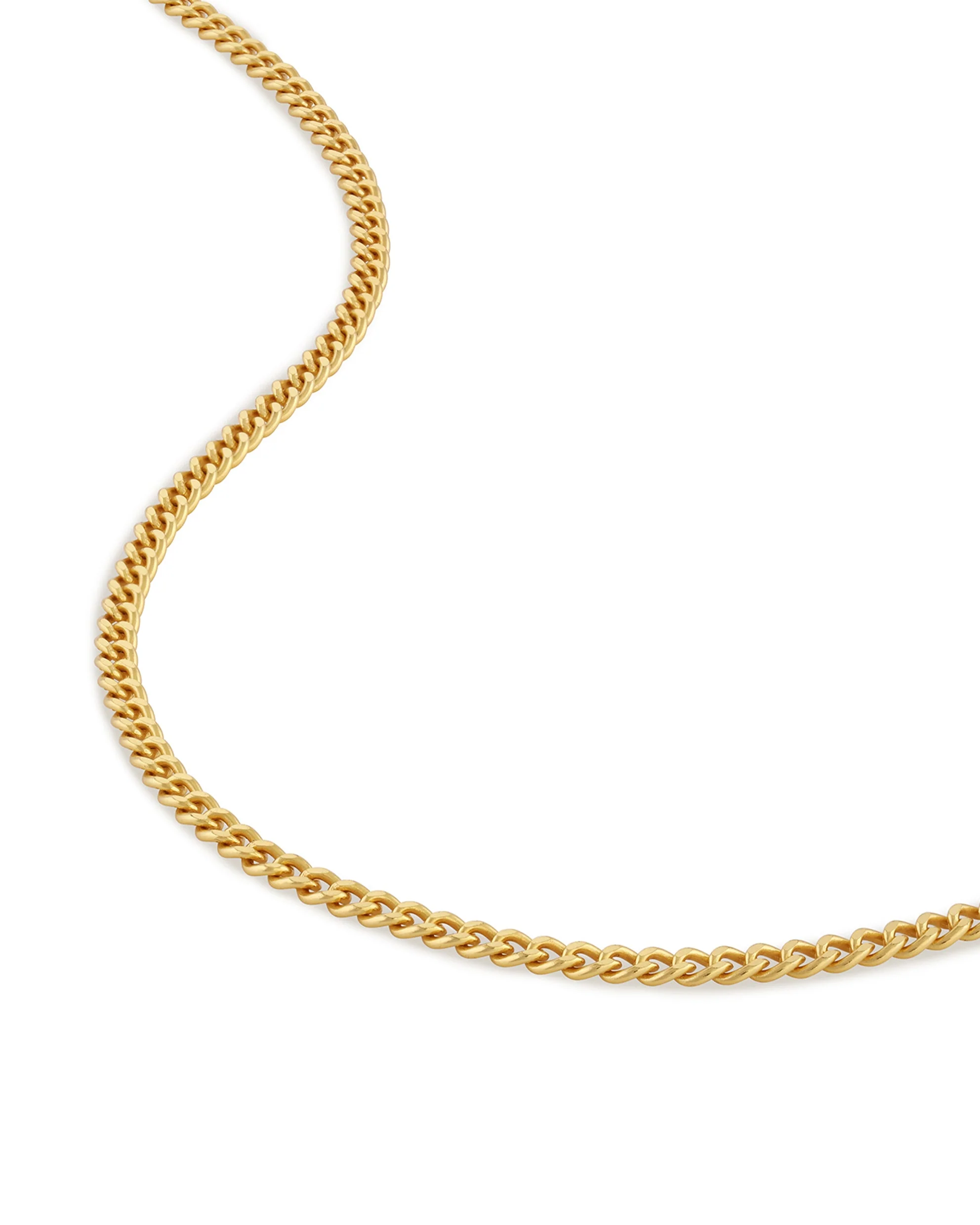 Curb Chain Necklace, 3MM Set - 14K Gold - Image 4