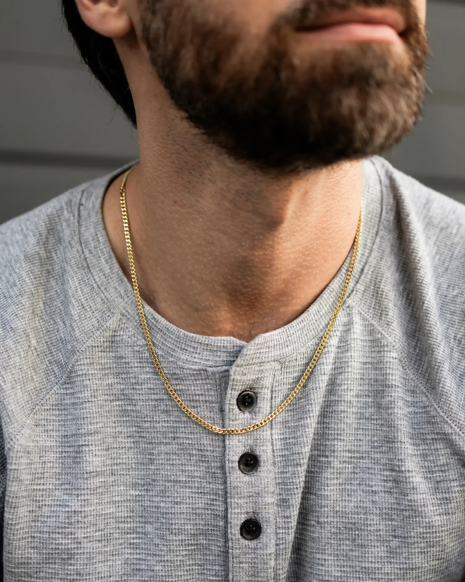 Curb Chain Necklace, 3MM Set - 14K Gold - Image 6