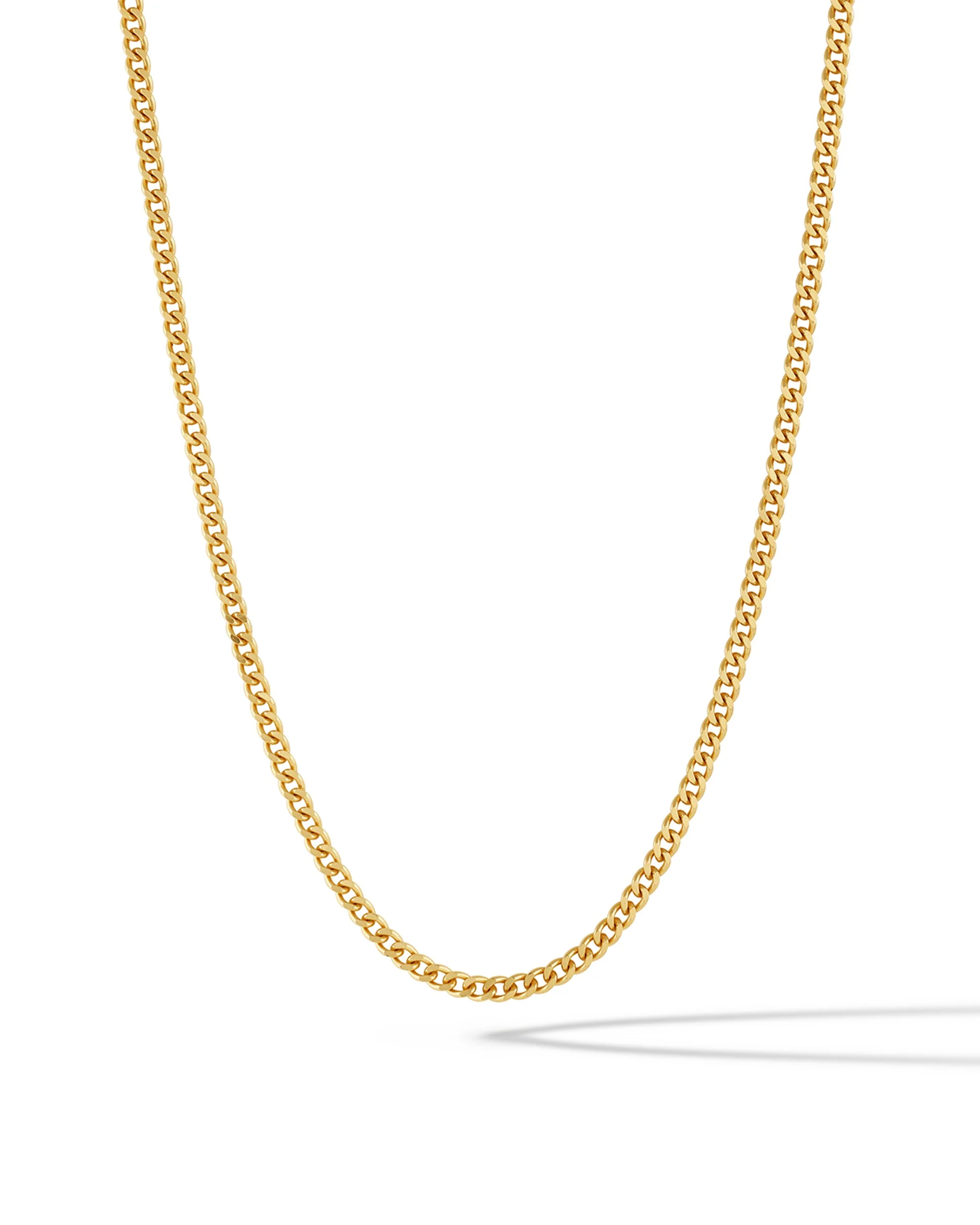 Curb Chain Necklace, 3MM Set - 14K Gold - Image 7