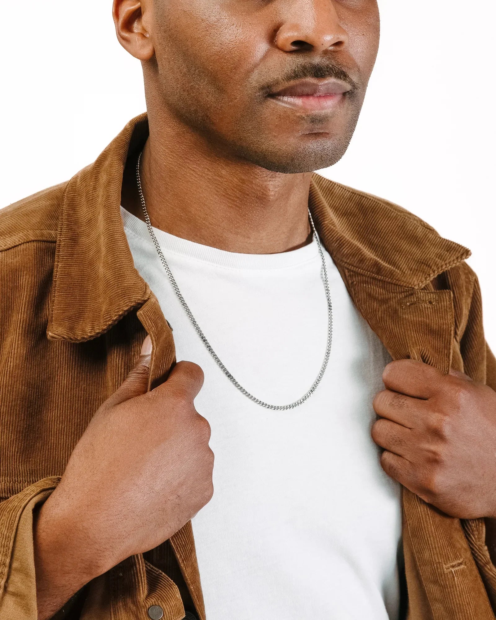 Curb Chain Necklace, 3MM - Sterling Silver - Image 4