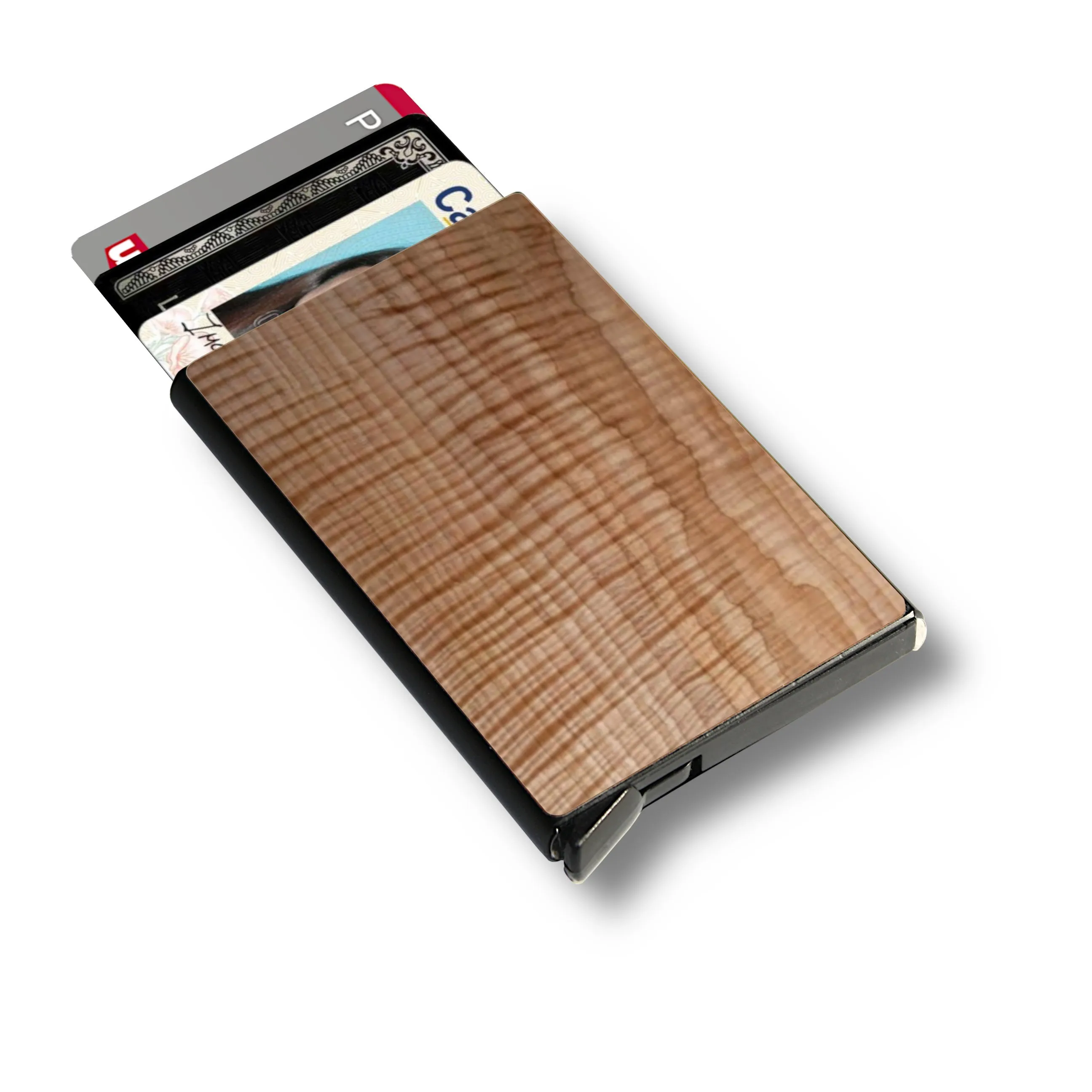 Customizable Slim Wooden RFID Blocking Speed Wallet - Image 11