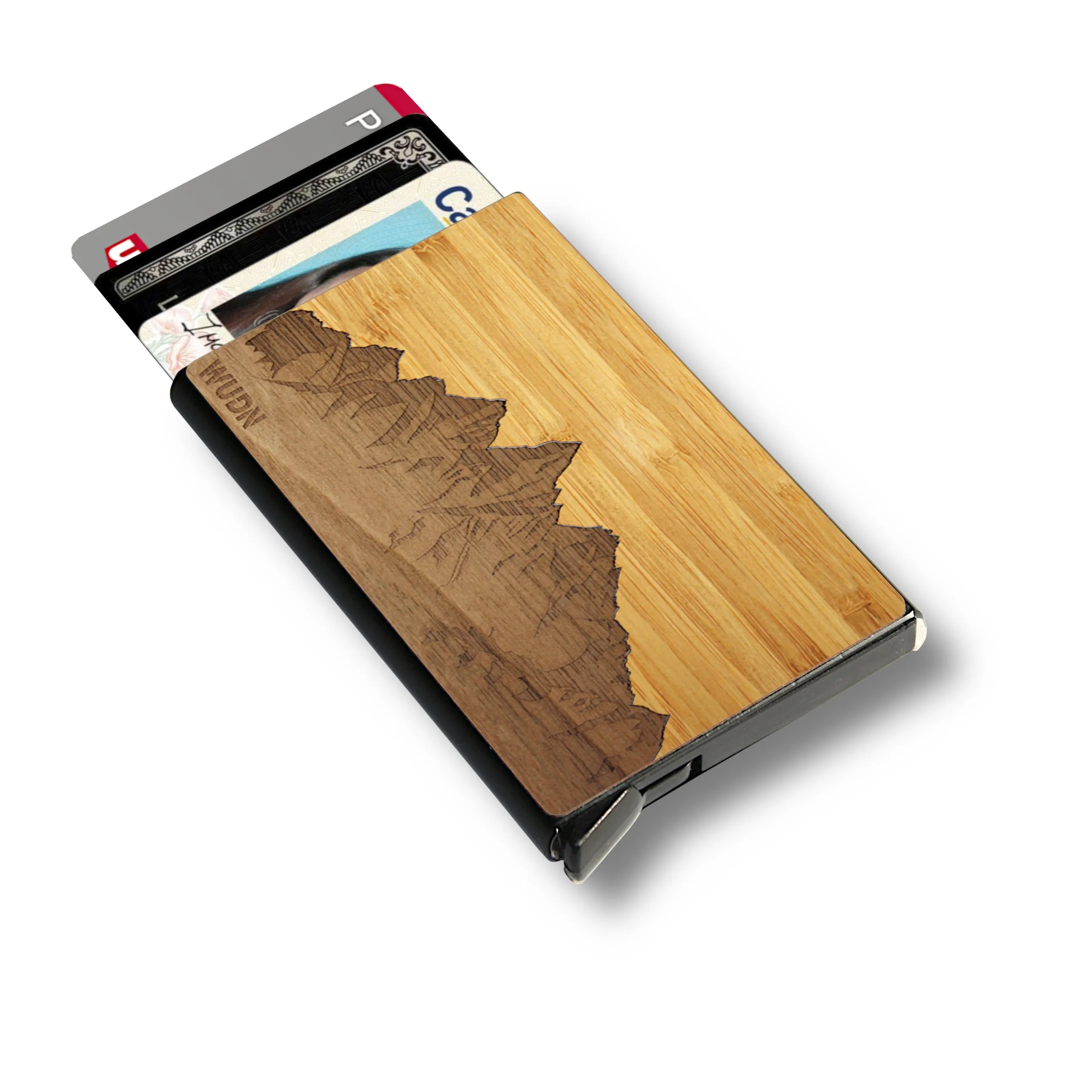 Customizable Slim Wooden RFID Blocking Speed Wallet - Image 12