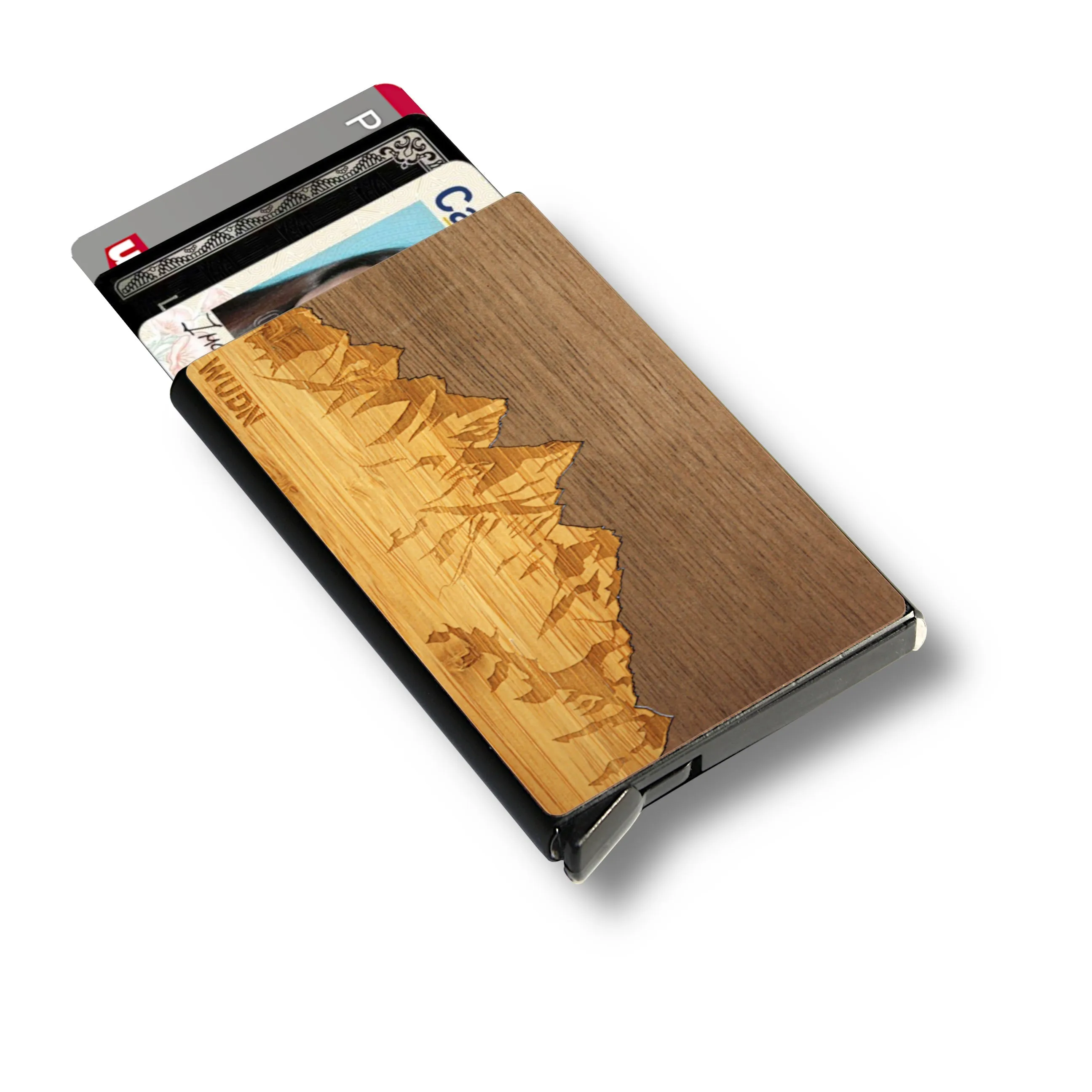 Customizable Slim Wooden RFID Blocking Speed Wallet - Image 13