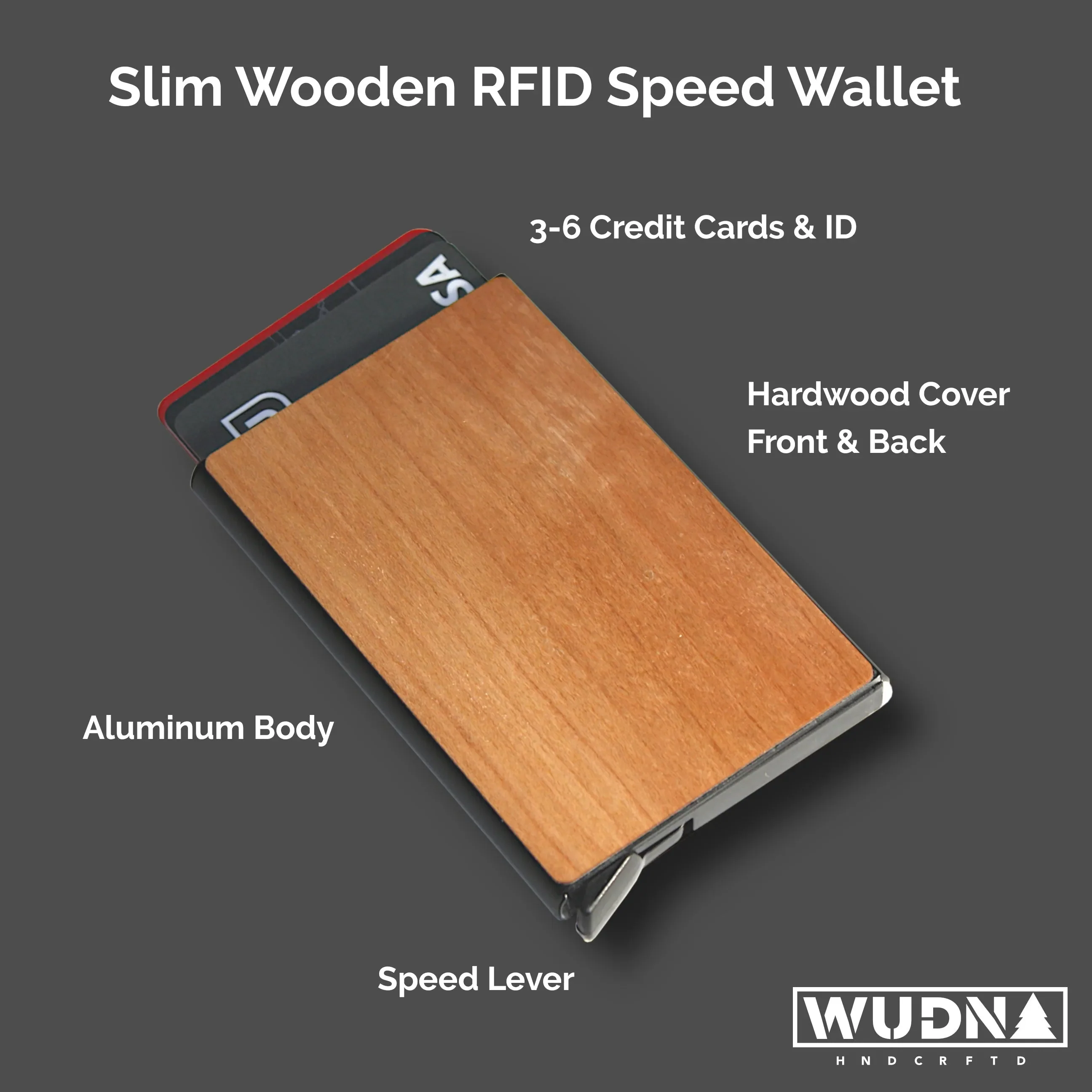 Customizable Slim Wooden RFID Blocking Speed Wallet - Image 2