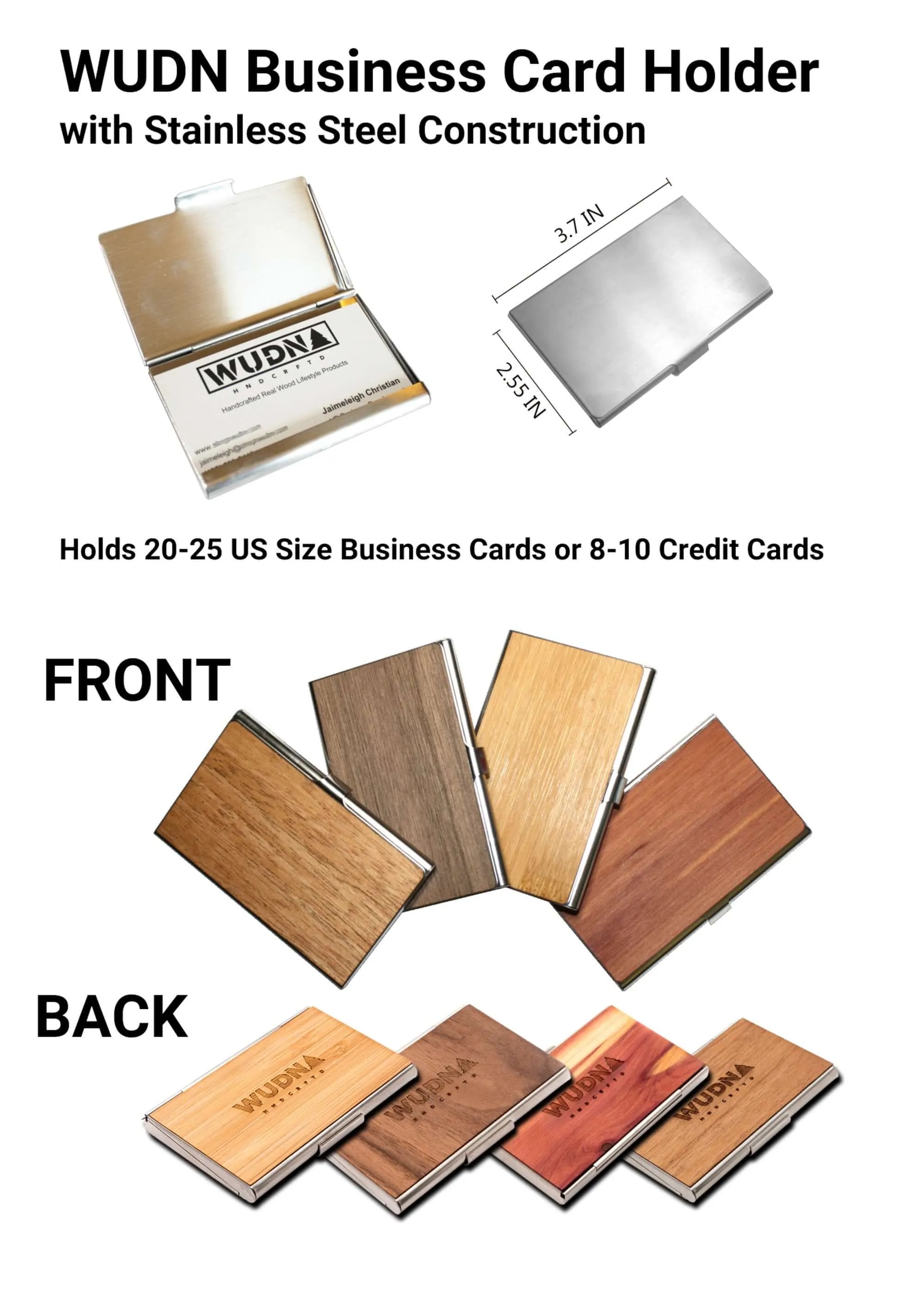 Customizable Wooden Business Card Holder - Image 13