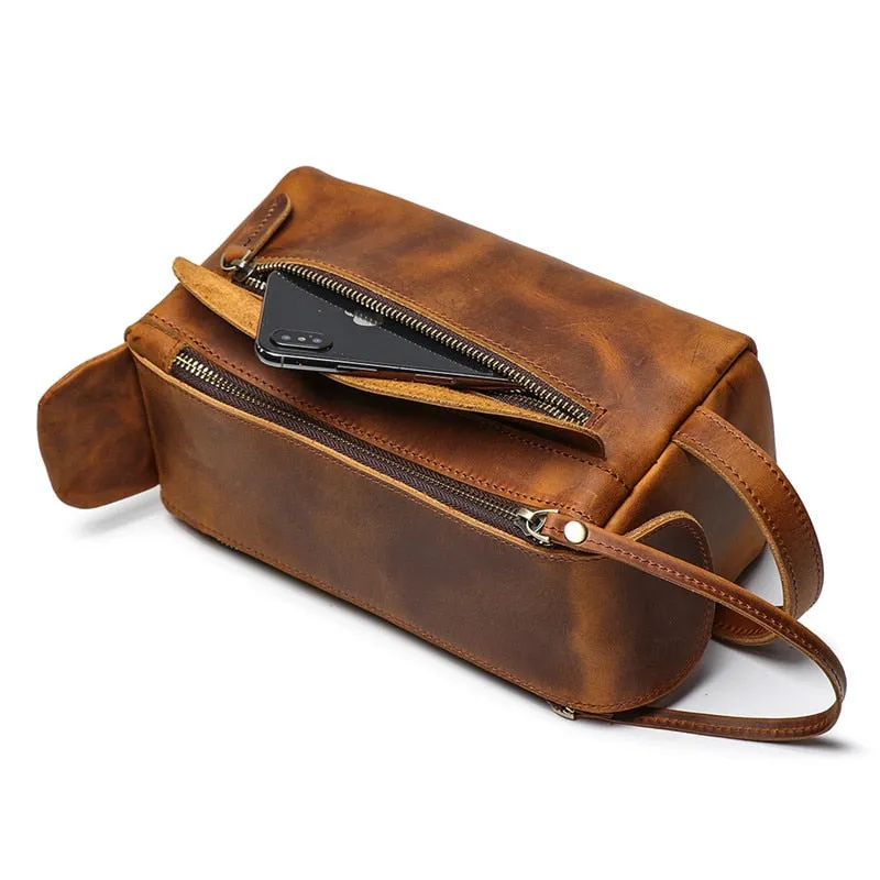 Dado Leather Dopp Kit | Handmade Leather Toiletry Bag - Image 13