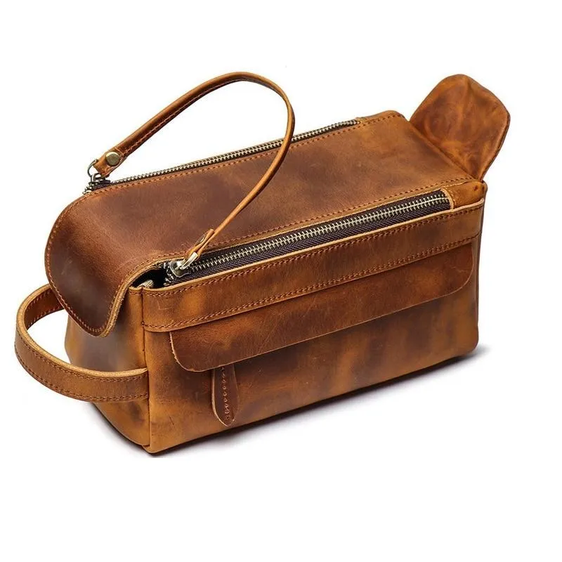 Dado Leather Dopp Kit | Handmade Leather Toiletry Bag - Image 2