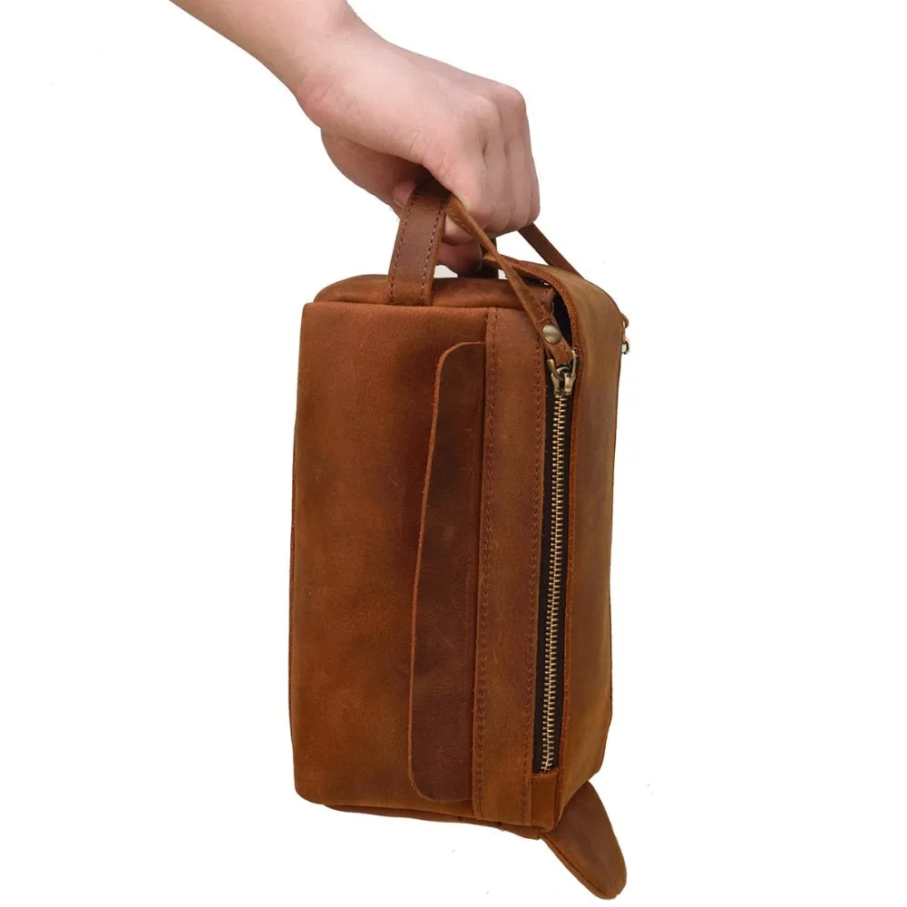 Dado Leather Dopp Kit | Handmade Leather Toiletry Bag - Image 5