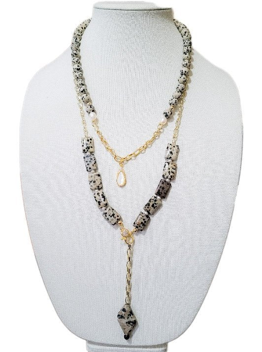 Dalmatian Jasper Layer Necklace Set
