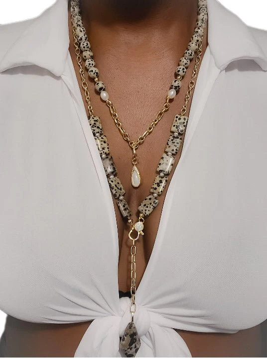 Dalmatian Jasper Layer Necklace Set - Image 2
