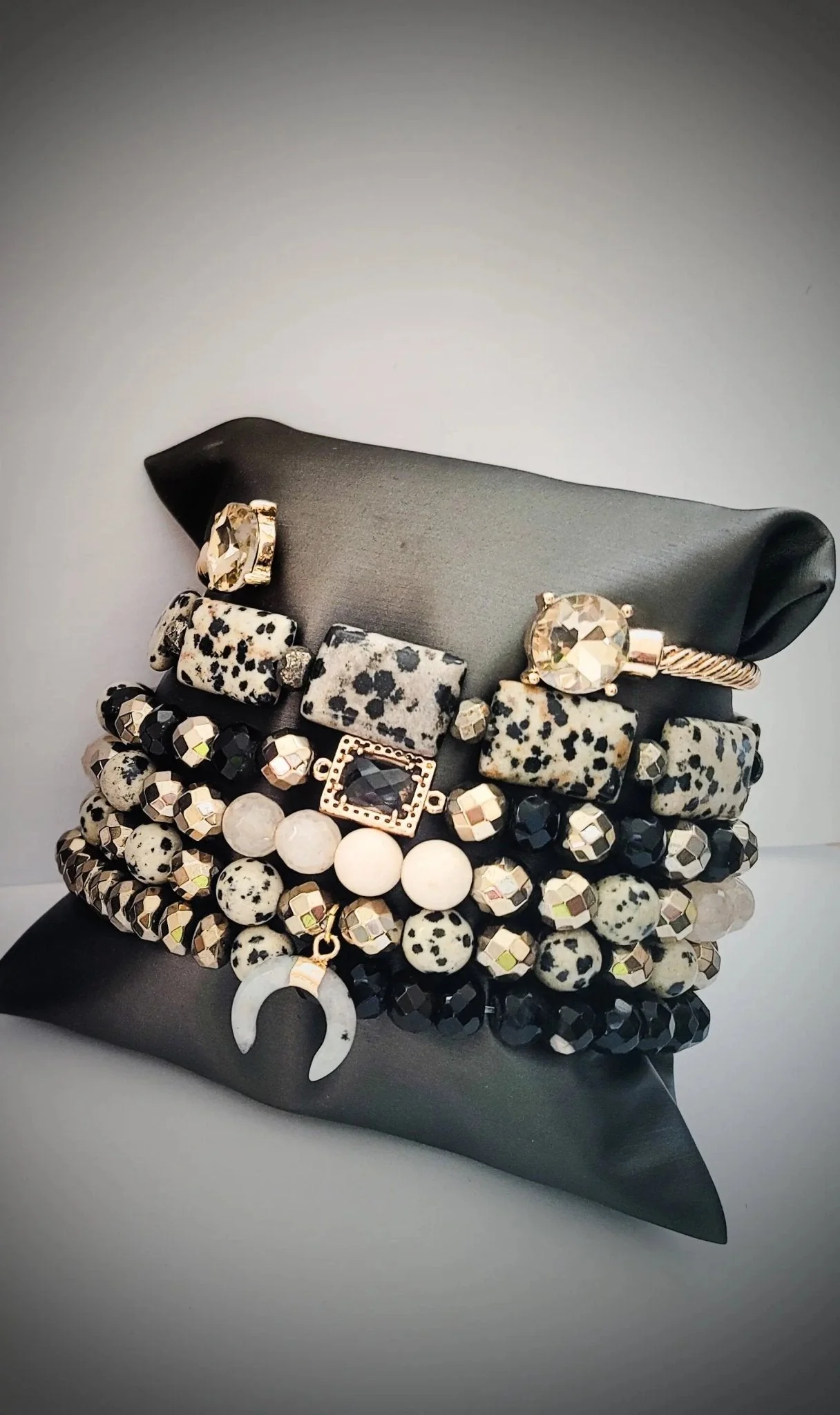 Dalmation Jasper Bracelet Stacked set - Image 3