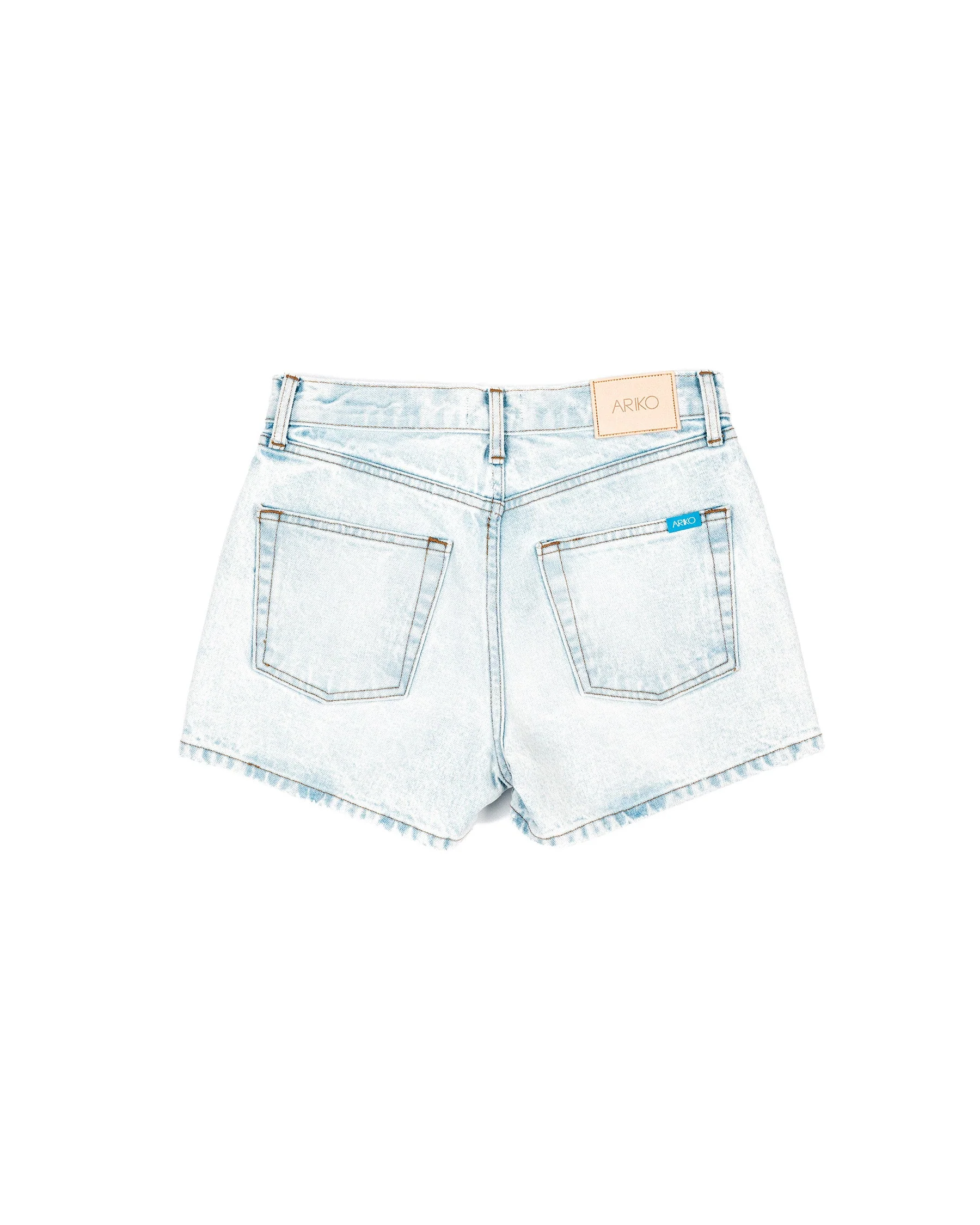Denim Surf Shorts – Bleached Indigo - Image 3